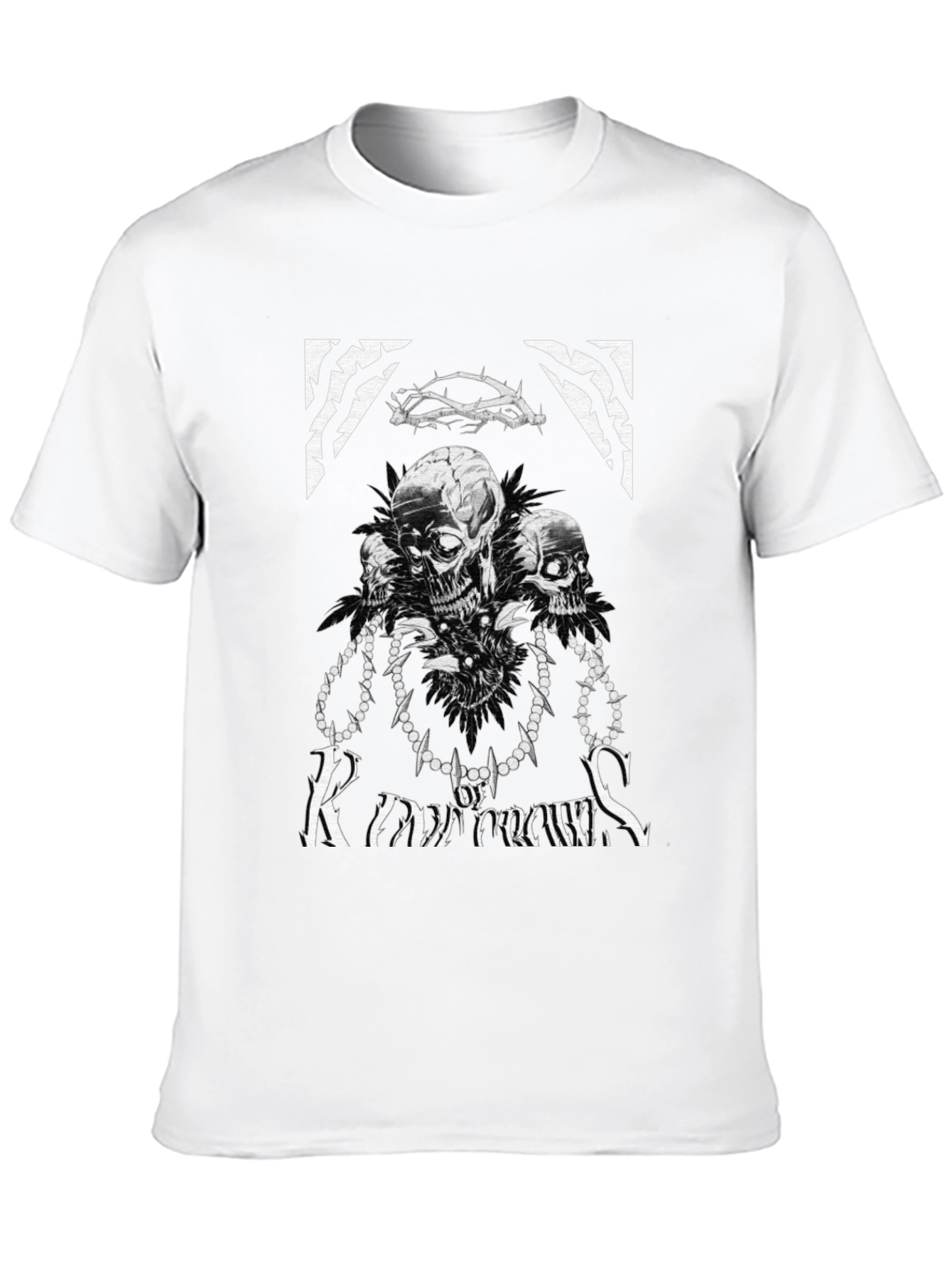 Skull Crown Graphic Tee - Dark Aesthetic T-Shirt