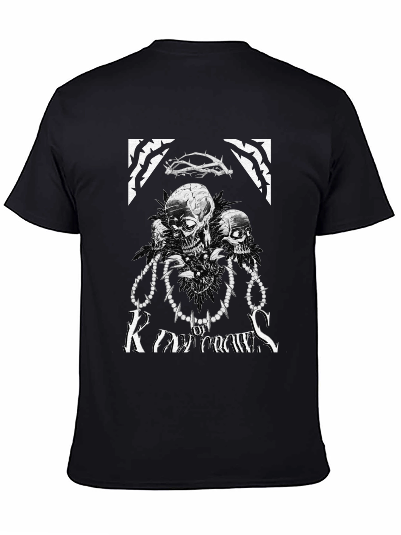 Skull Crown Graphic Tee - Dark Aesthetic T-Shirt