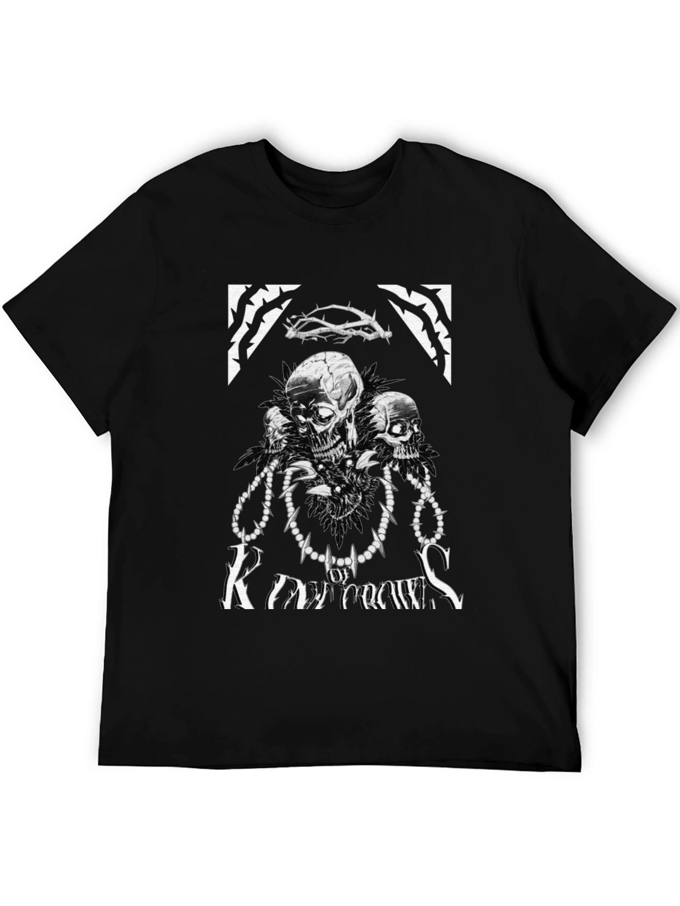 Skull Crown Graphic Tee - Dark Aesthetic T-Shirt