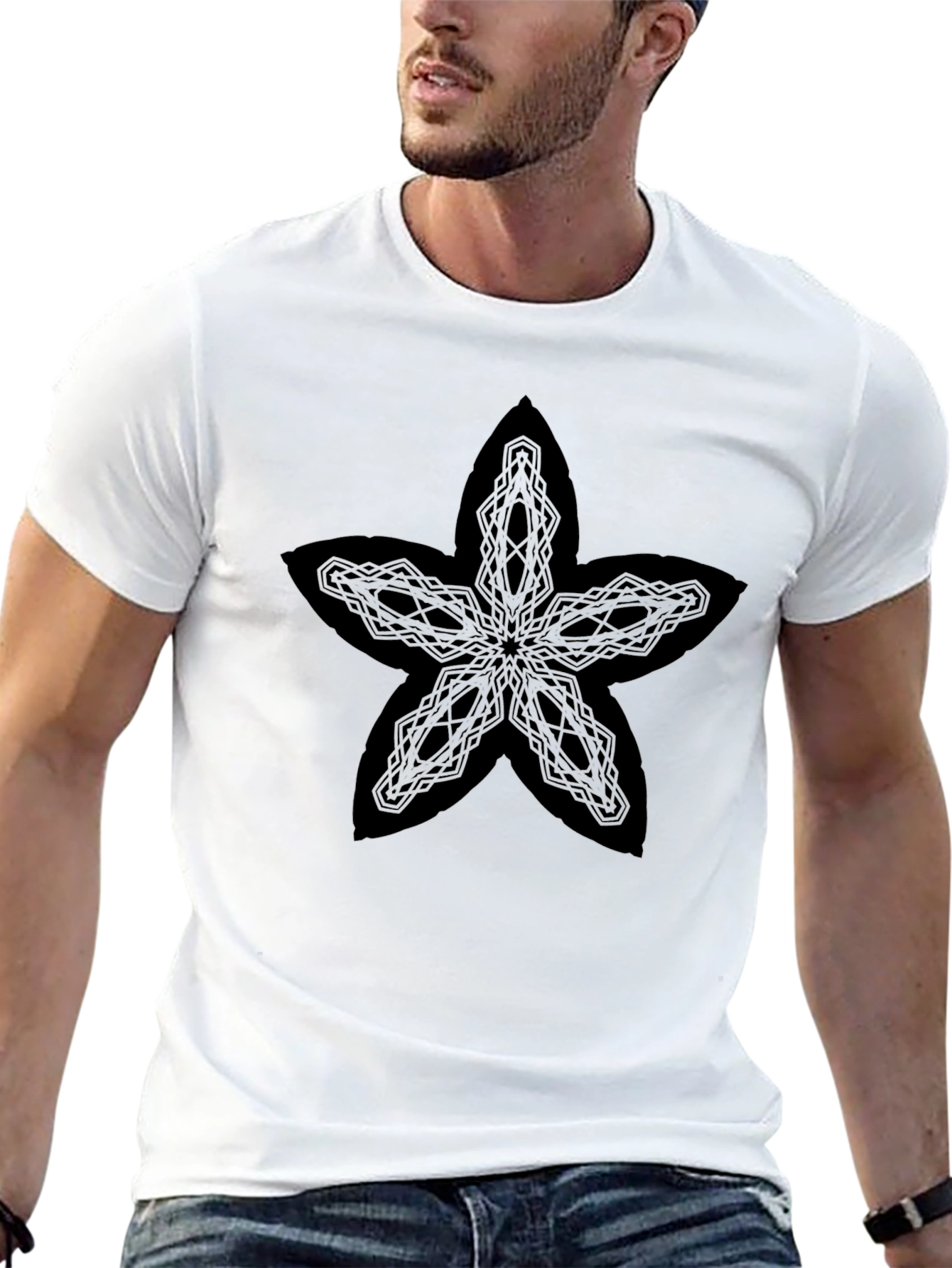 Black Starfish Graphic Tee - Casual Style
