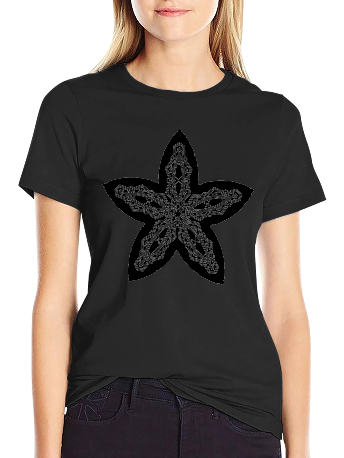 Black Starfish Graphic Tee - Casual Style
