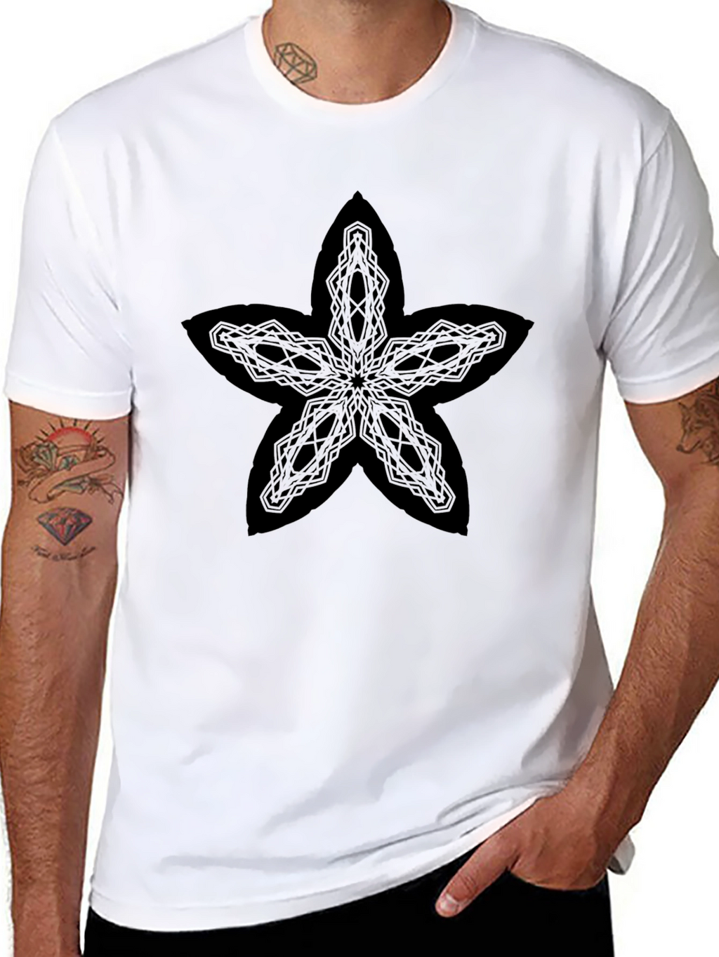 Black Starfish Graphic Tee - Casual Style