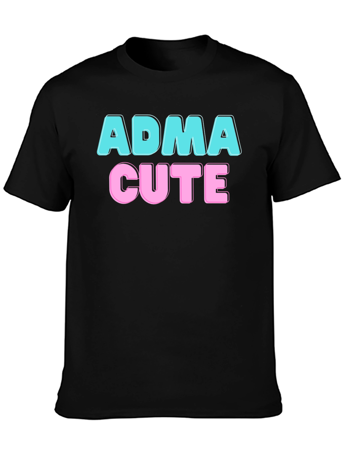 ADMA Cute Graphic Tee - Black T-Shirt