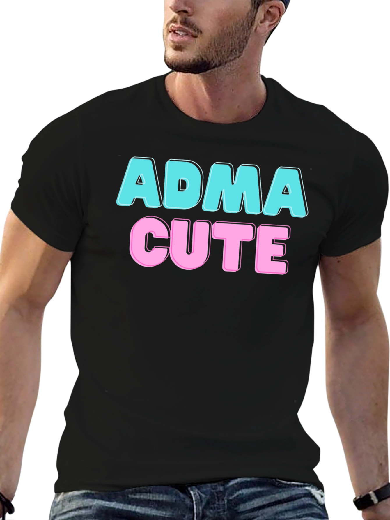 ADMA Cute Graphic Tee - Black T-Shirt