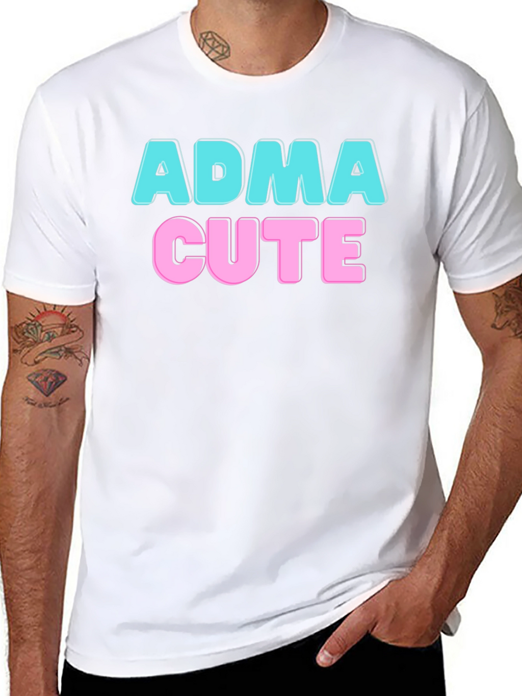 ADMA Cute Graphic Tee - Black T-Shirt