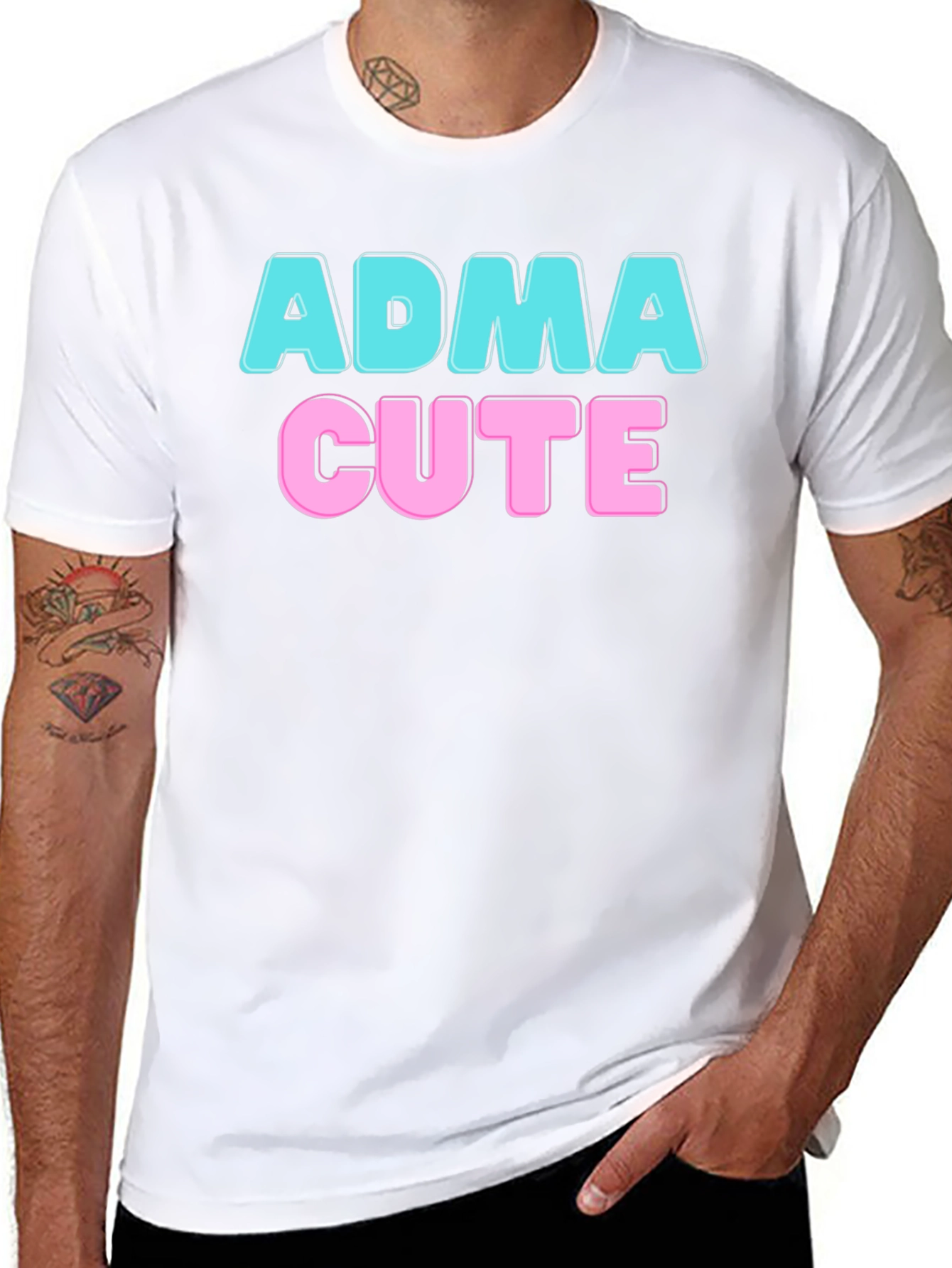 ADMA Cute Graphic Tee - Black T-Shirt