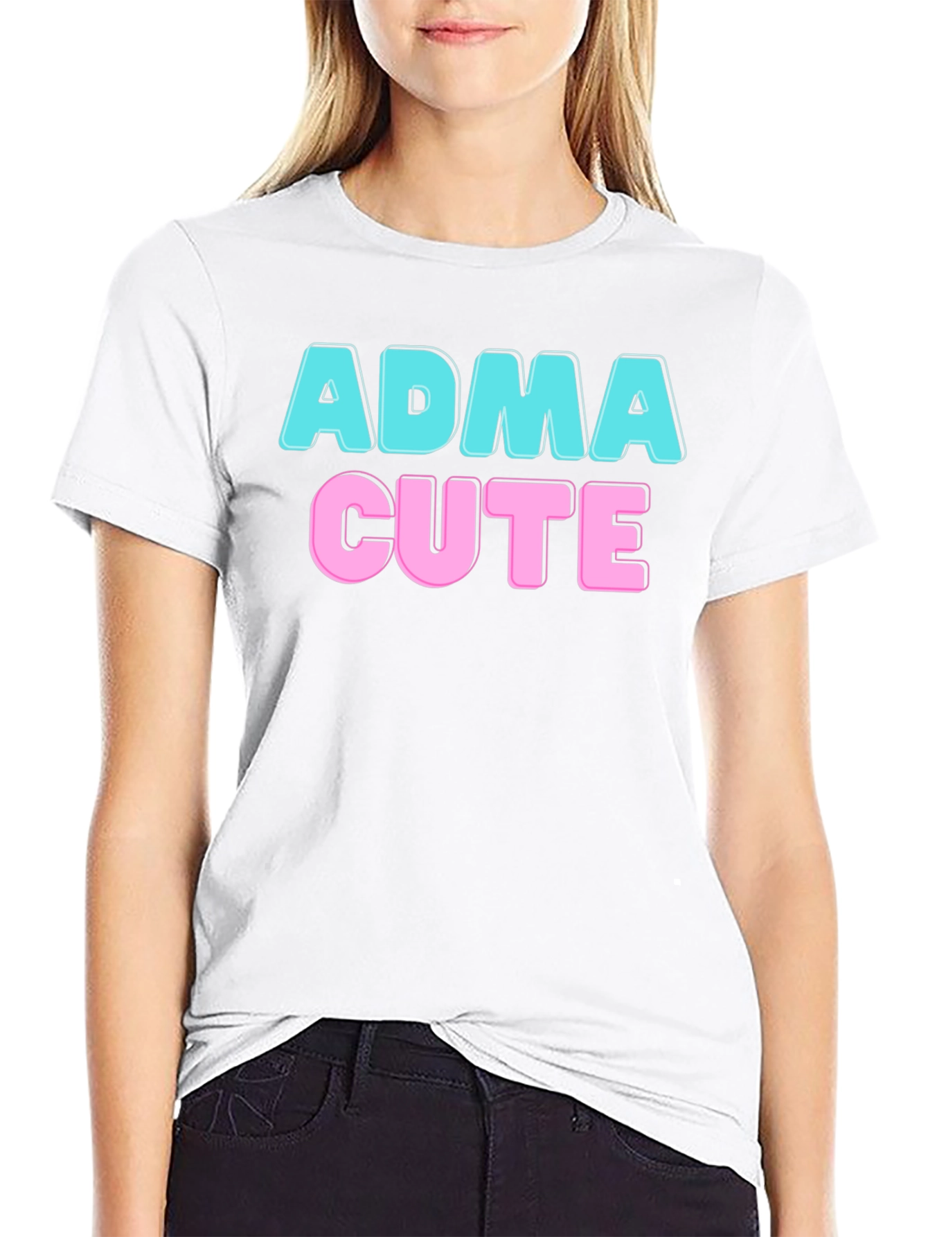 ADMA Cute Graphic Tee - Black T-Shirt