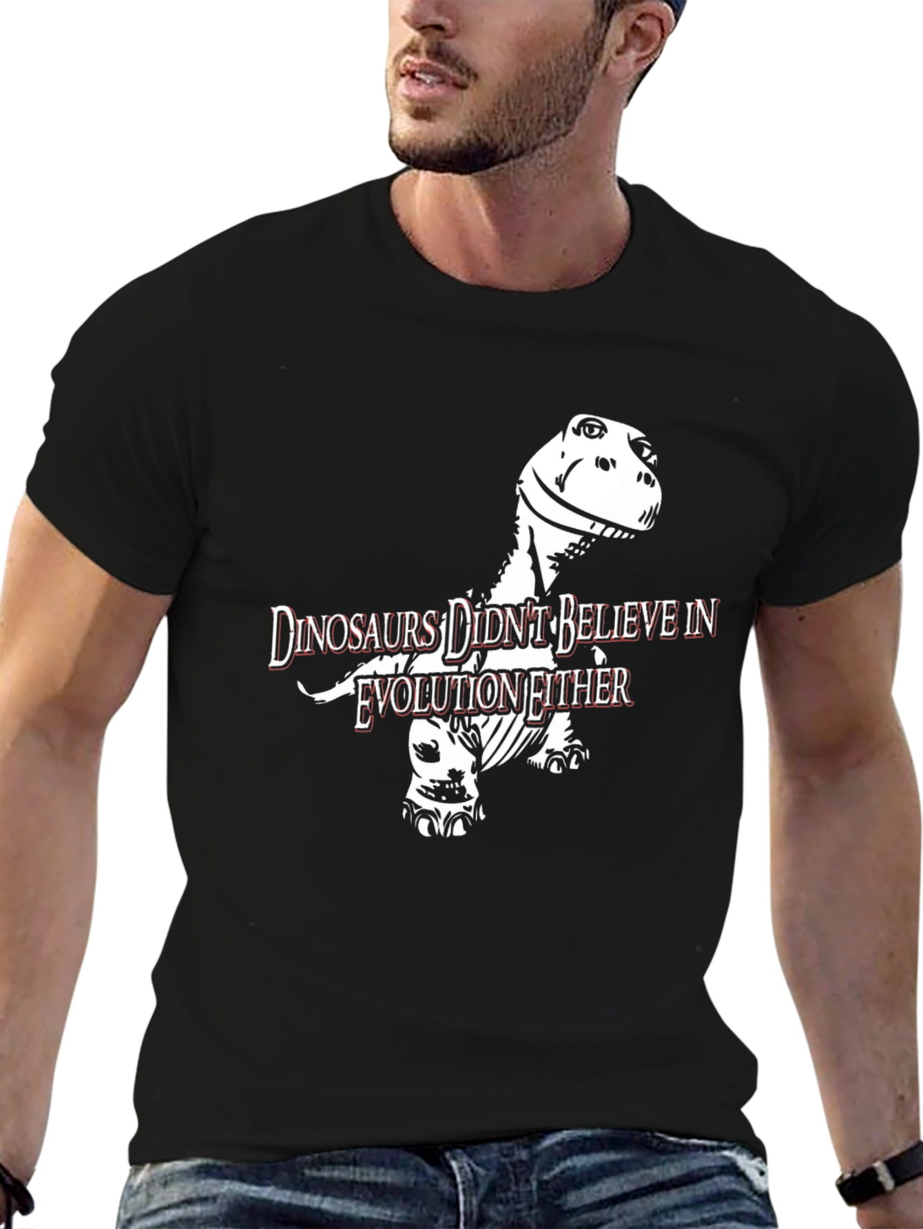 Dinosaurs Didnt Believe in Evolution Funny T-Shirt