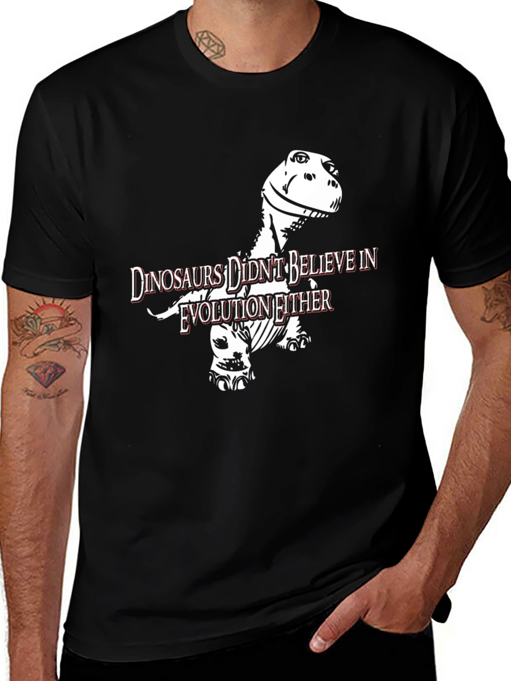 Dinosaurs Didnt Believe in Evolution Funny T-Shirt