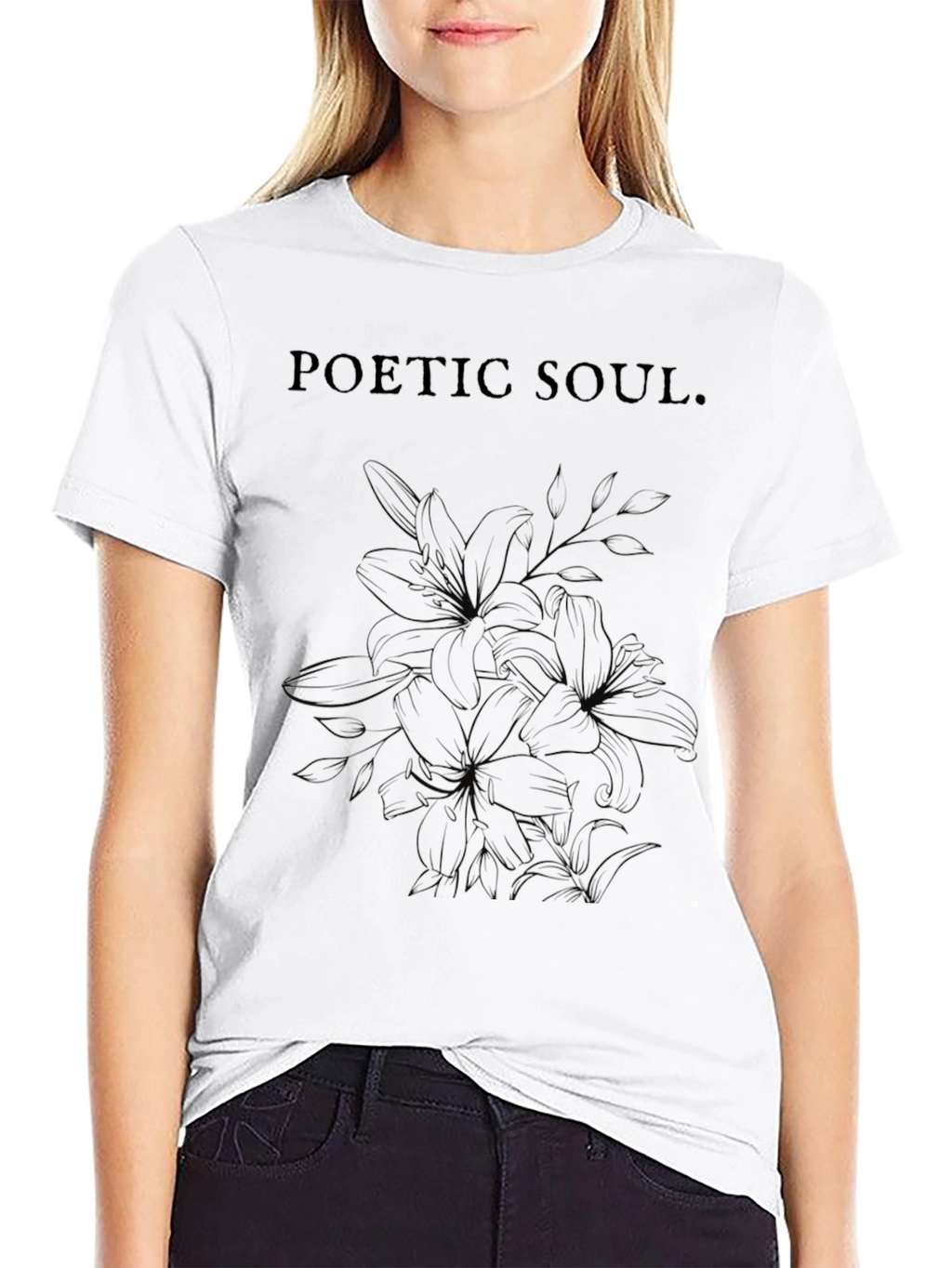 Poetic Soul Lily Graphic Tee - Black
