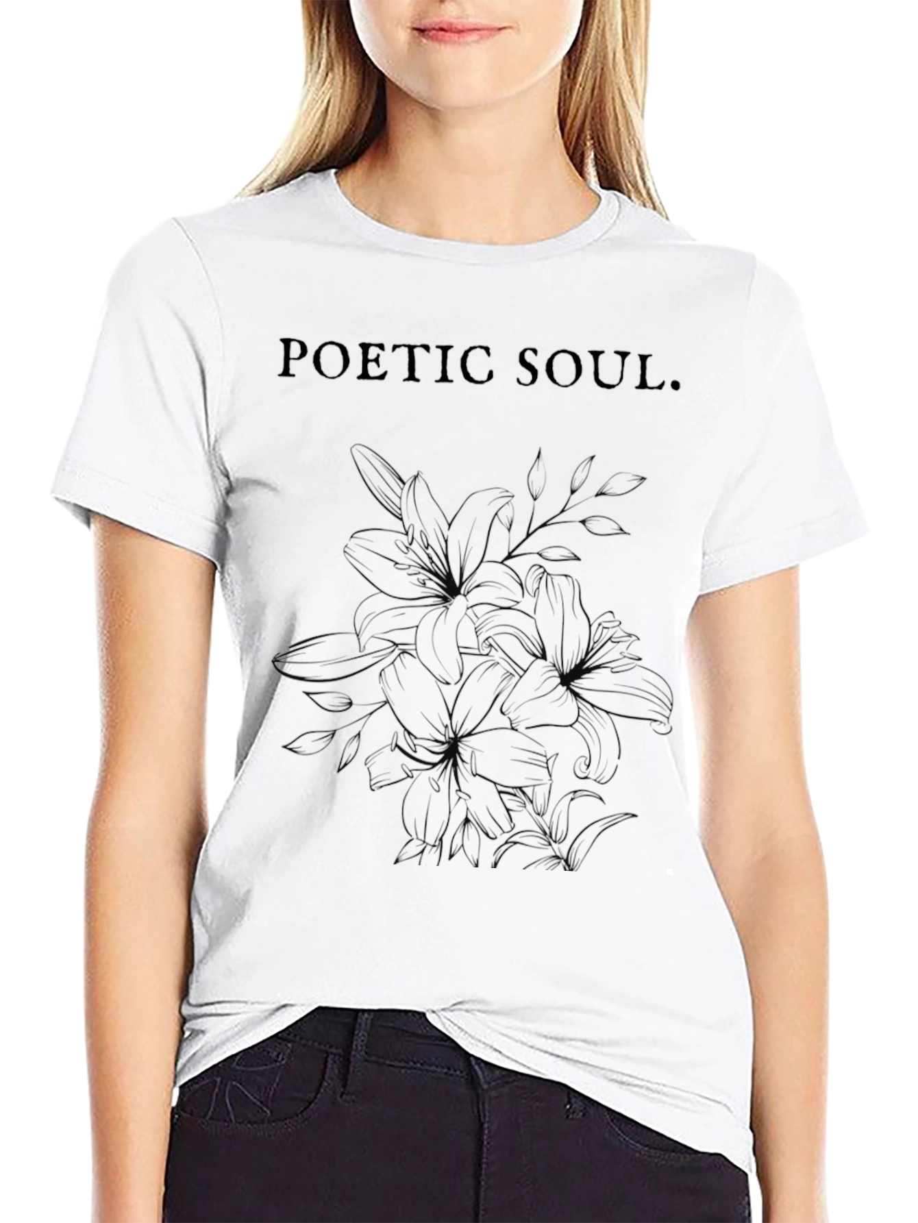 Poetic Soul Lily Graphic Tee - Black