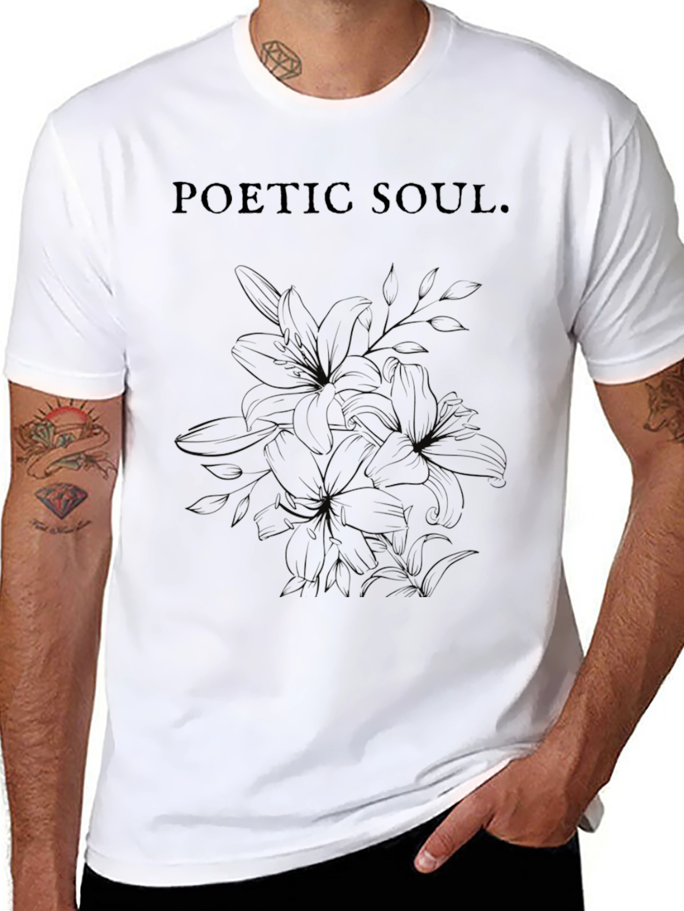 Poetic Soul Lily Graphic Tee - Black