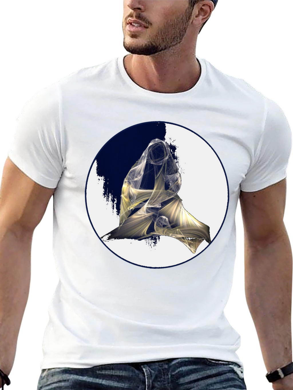 Abstract Figure Graphic Black Tee