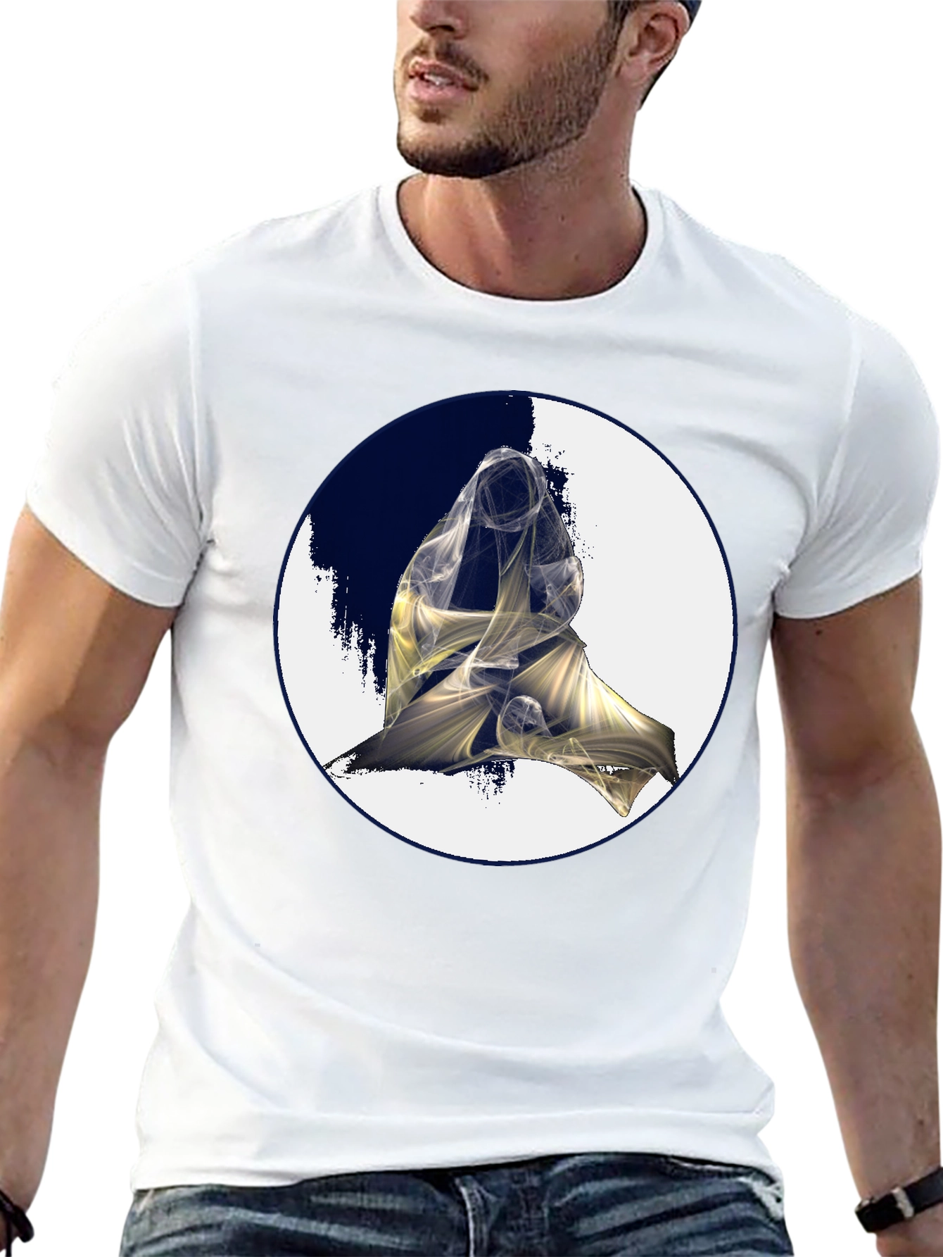 Abstract Figure Graphic Black Tee