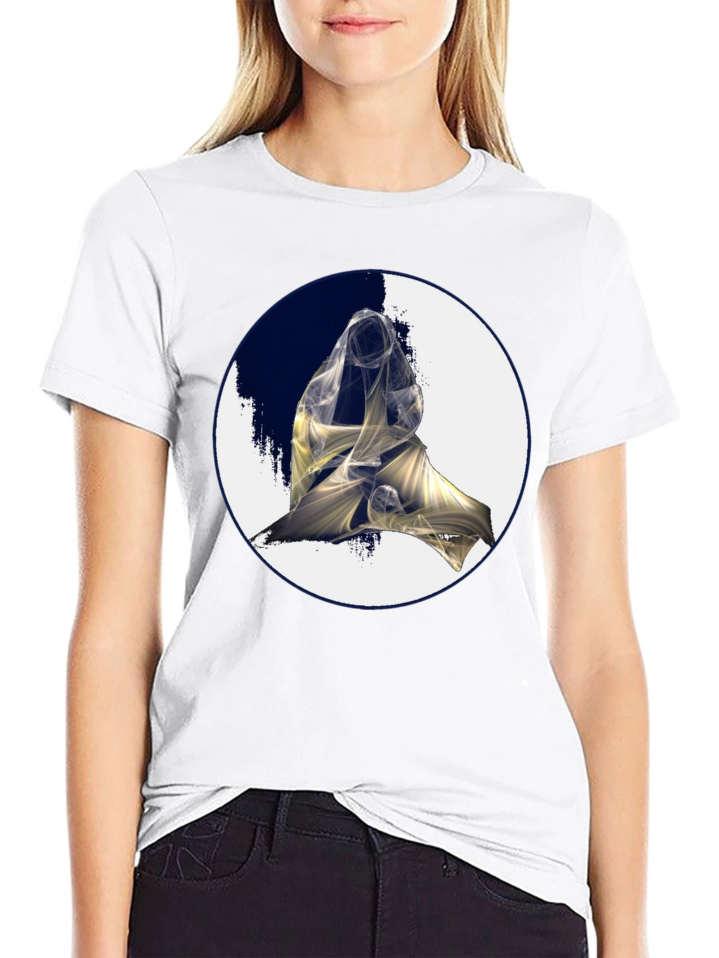 Abstract Figure Graphic Black Tee