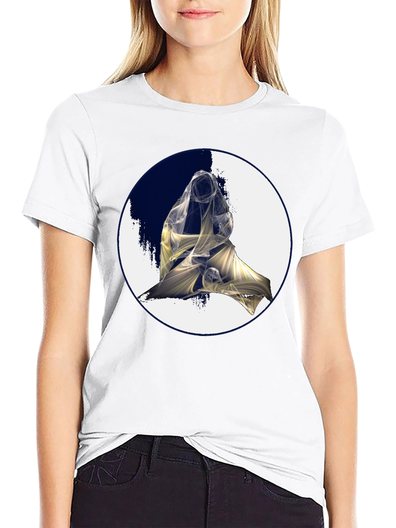 Abstract Figure Graphic Black Tee