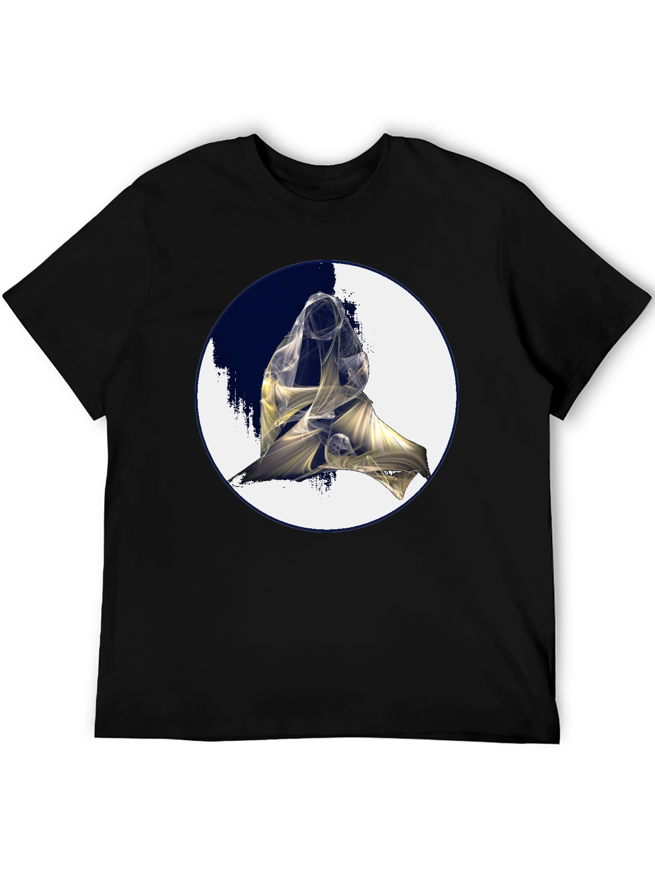 Abstract Figure Graphic Black Tee