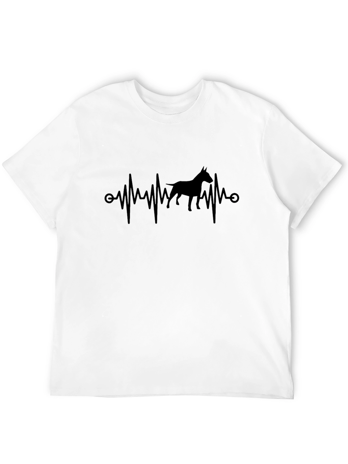 Dog Breed Heartbeat T-Shirt - Mens Black Tee