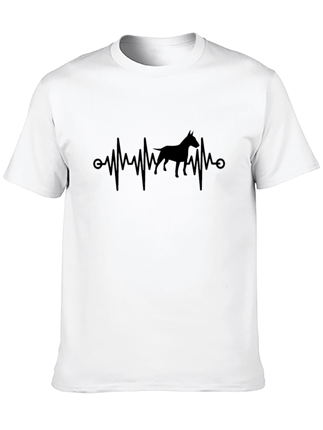 Dog Breed Heartbeat T-Shirt - Mens Black Tee