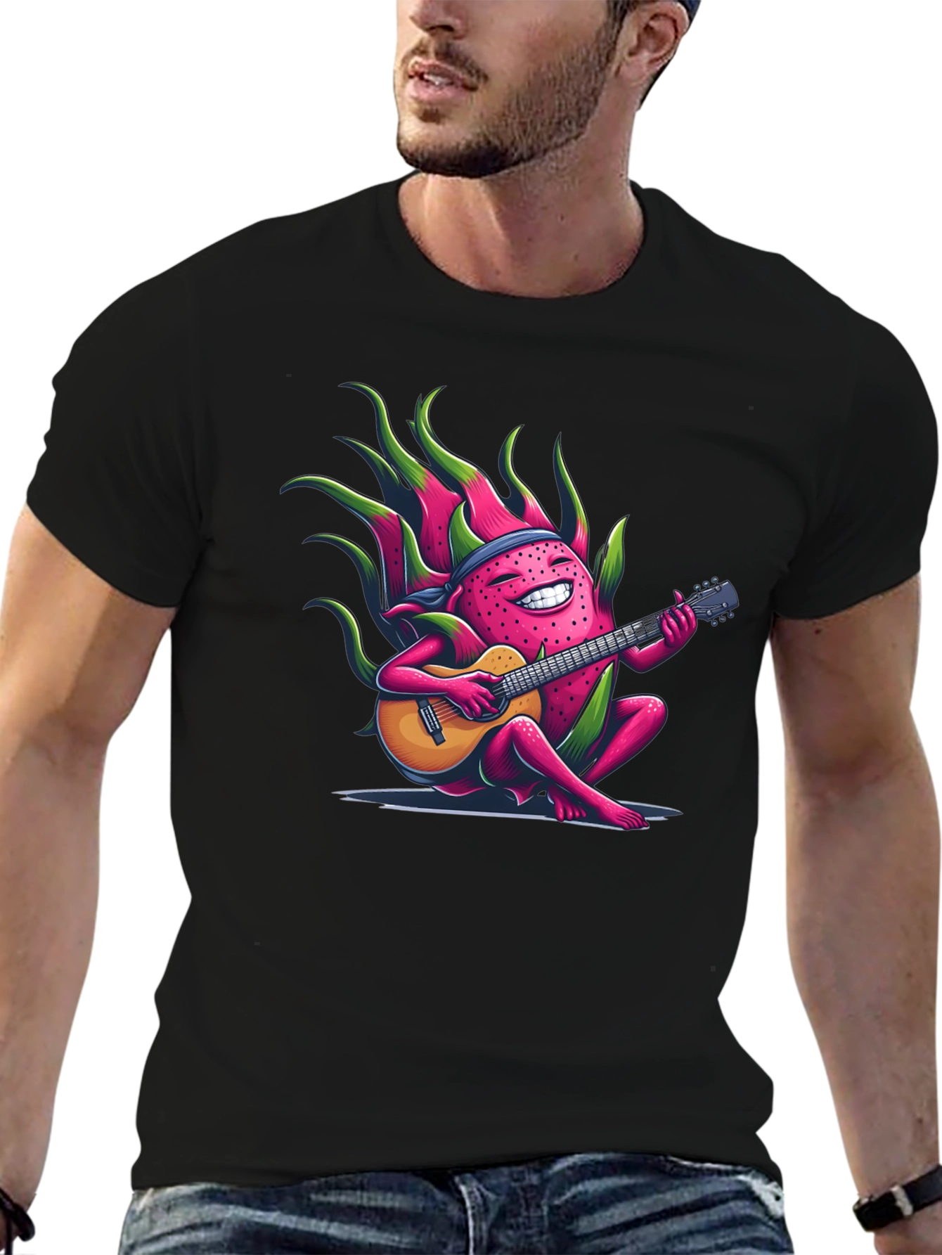 Dragon Fruit Guitarist Black T-Shirt