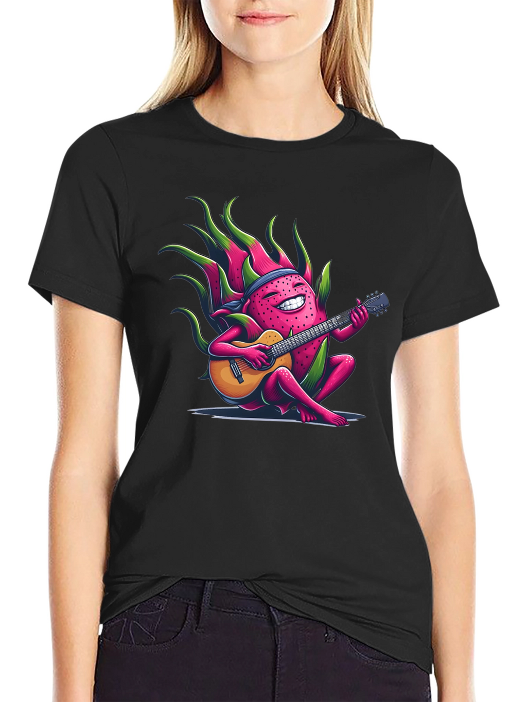 Dragon Fruit Guitarist Black T-Shirt