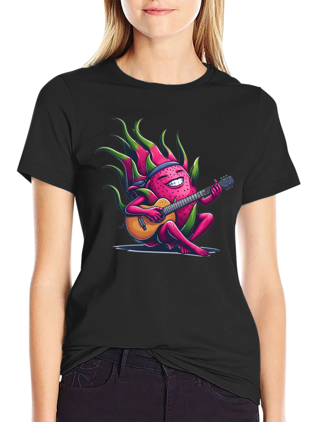 Dragon Fruit Guitarist Black T-Shirt