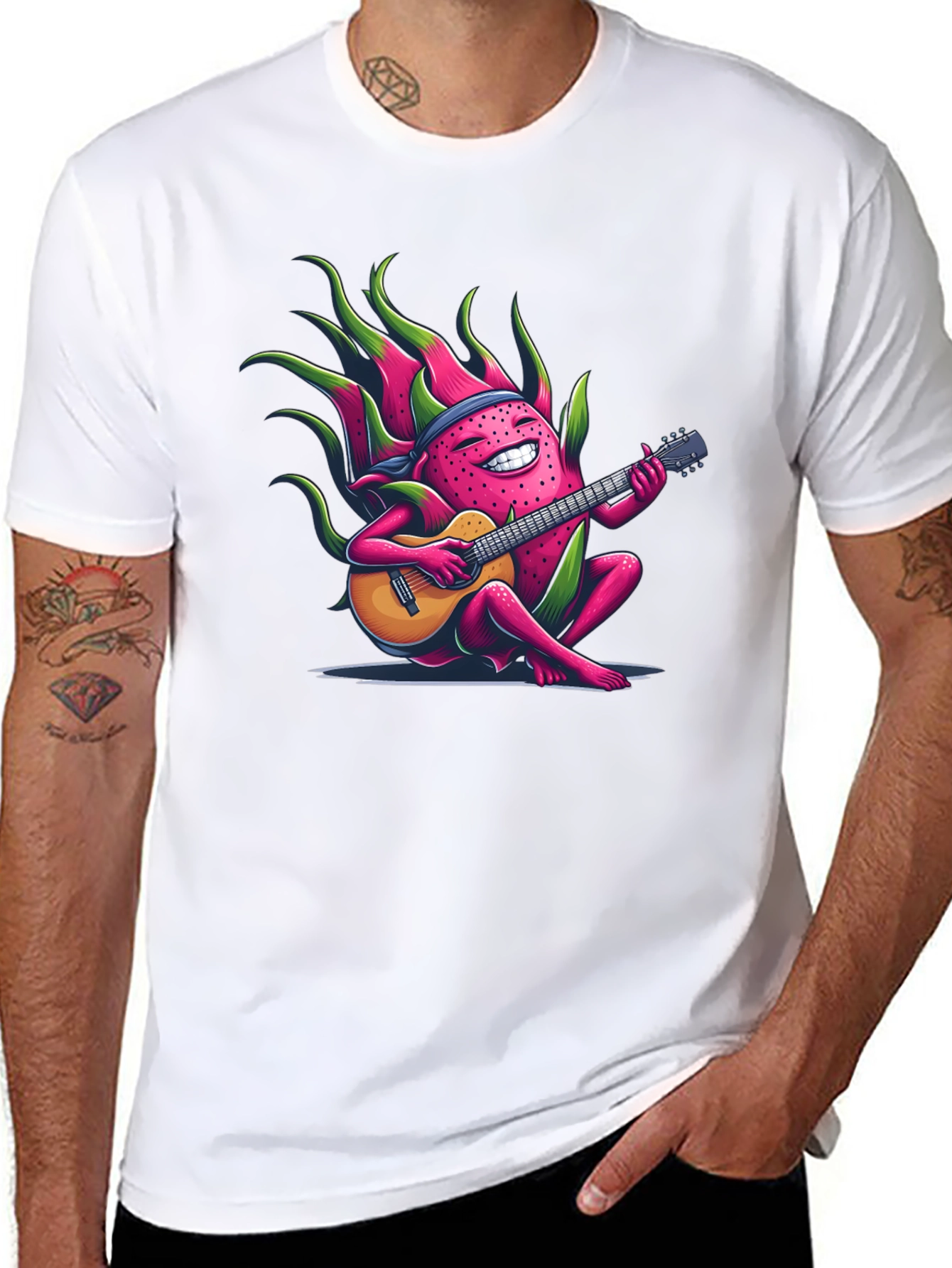 Dragon Fruit Guitarist Black T-Shirt