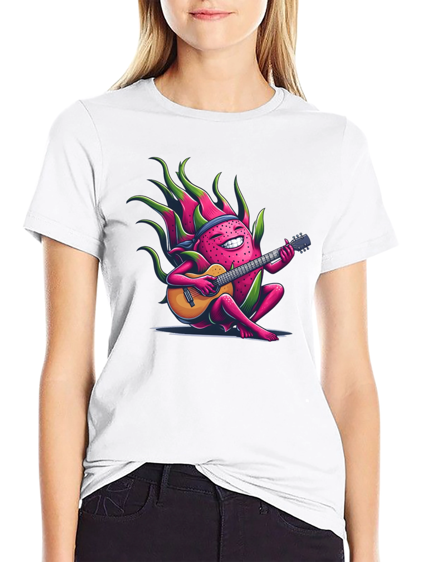 Dragon Fruit Guitarist Black T-Shirt