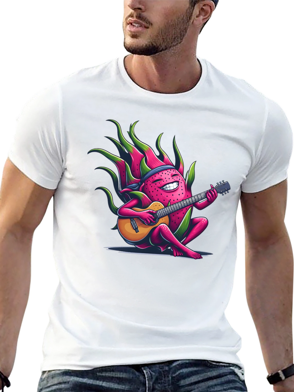 Dragon Fruit Guitarist Black T-Shirt