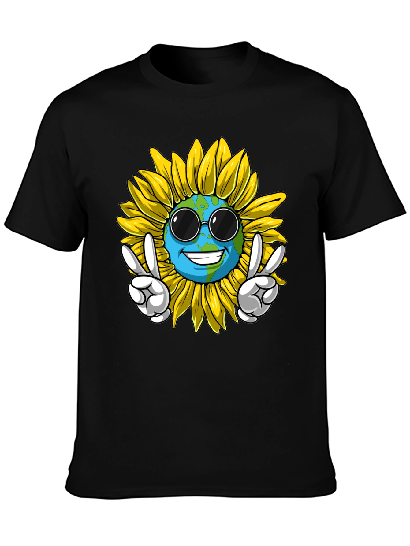 Earth Sunflower Graphic Tee - Peace & Style