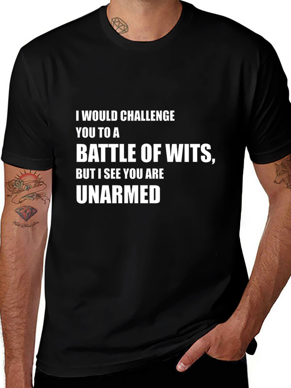 Funny Unarmed Battle of Wits Graphic Tee