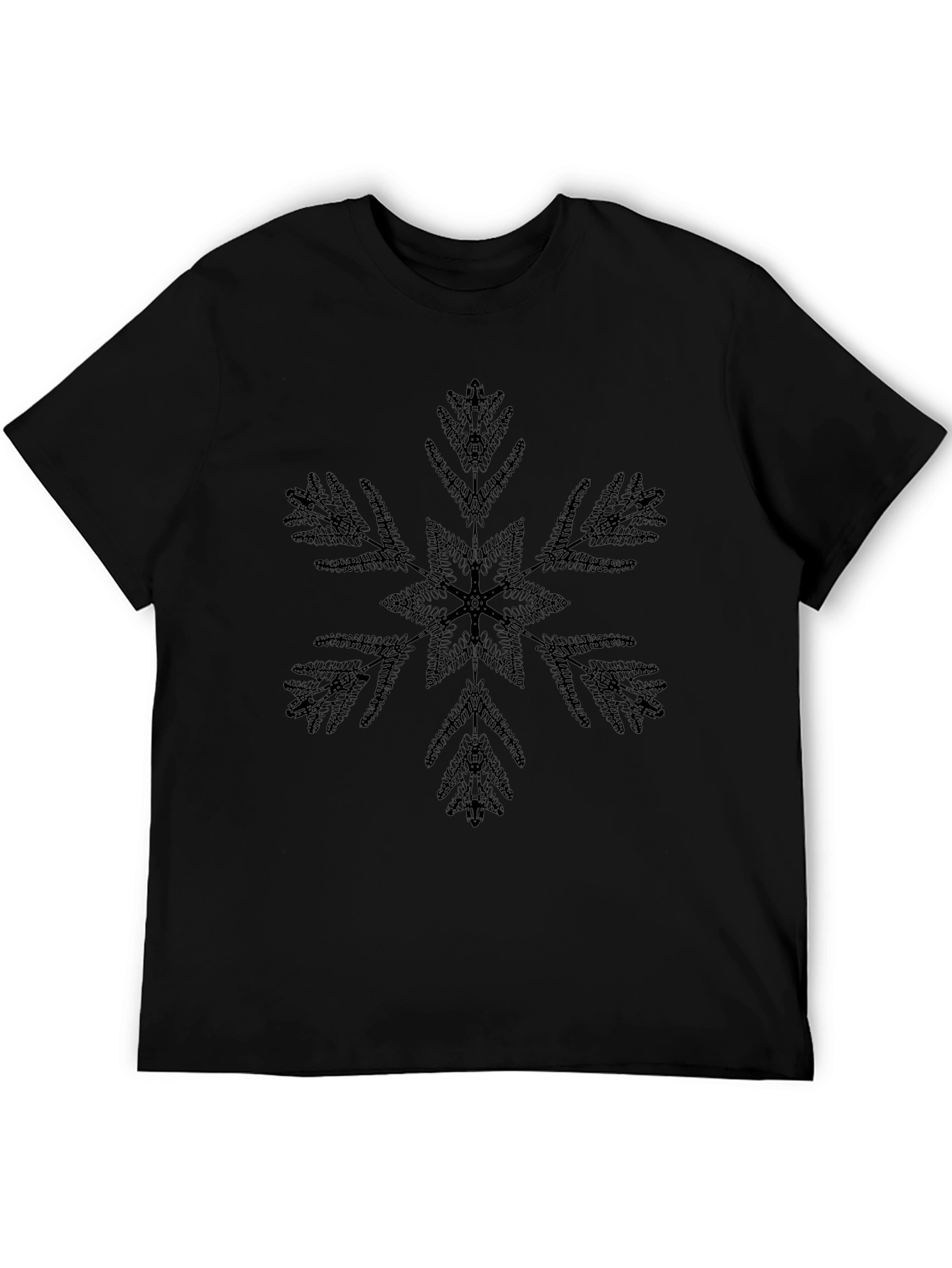 Black Snowflake Graphic Tee - Stylish Holiday Shirt
