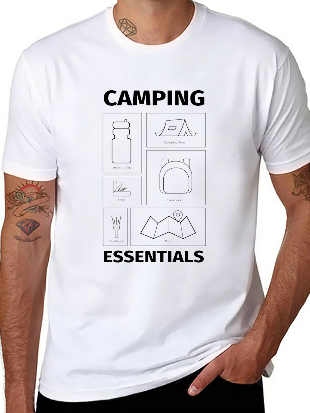 Camping Essentials Graphic Tee - Adventure Ready