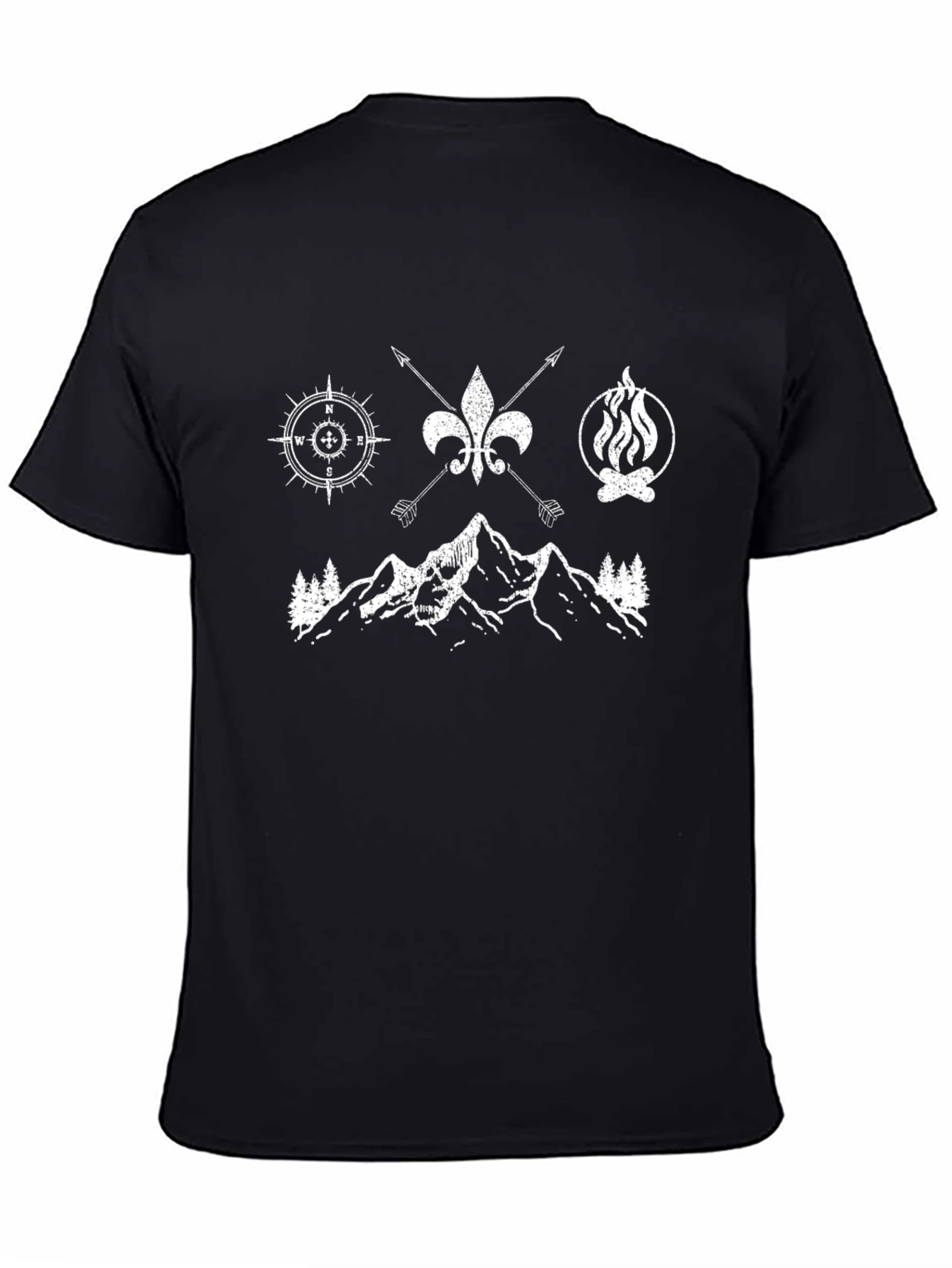 Black Camping Graphic Tee: Adventure Awaits