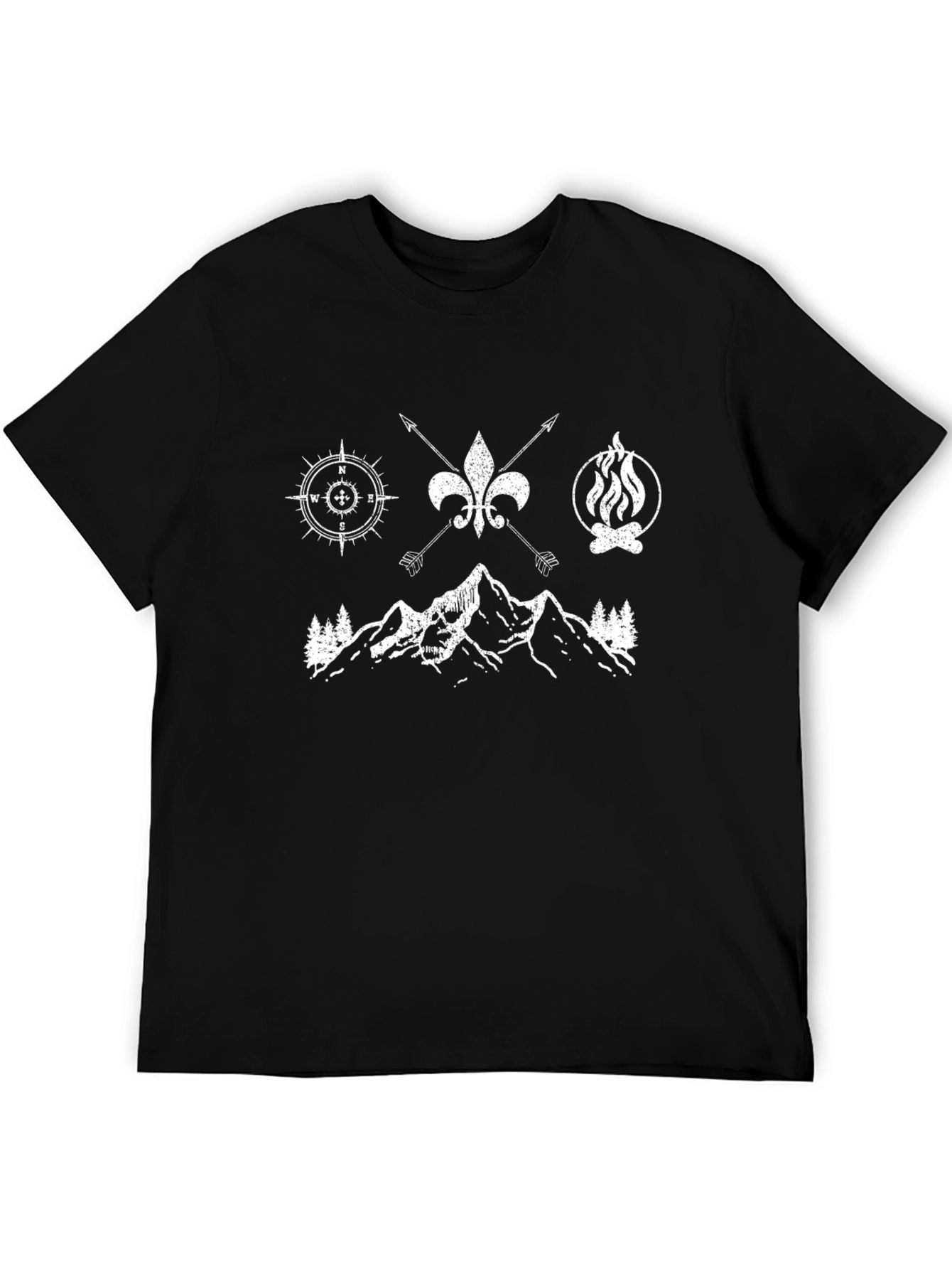 Black Camping Graphic Tee: Adventure Awaits