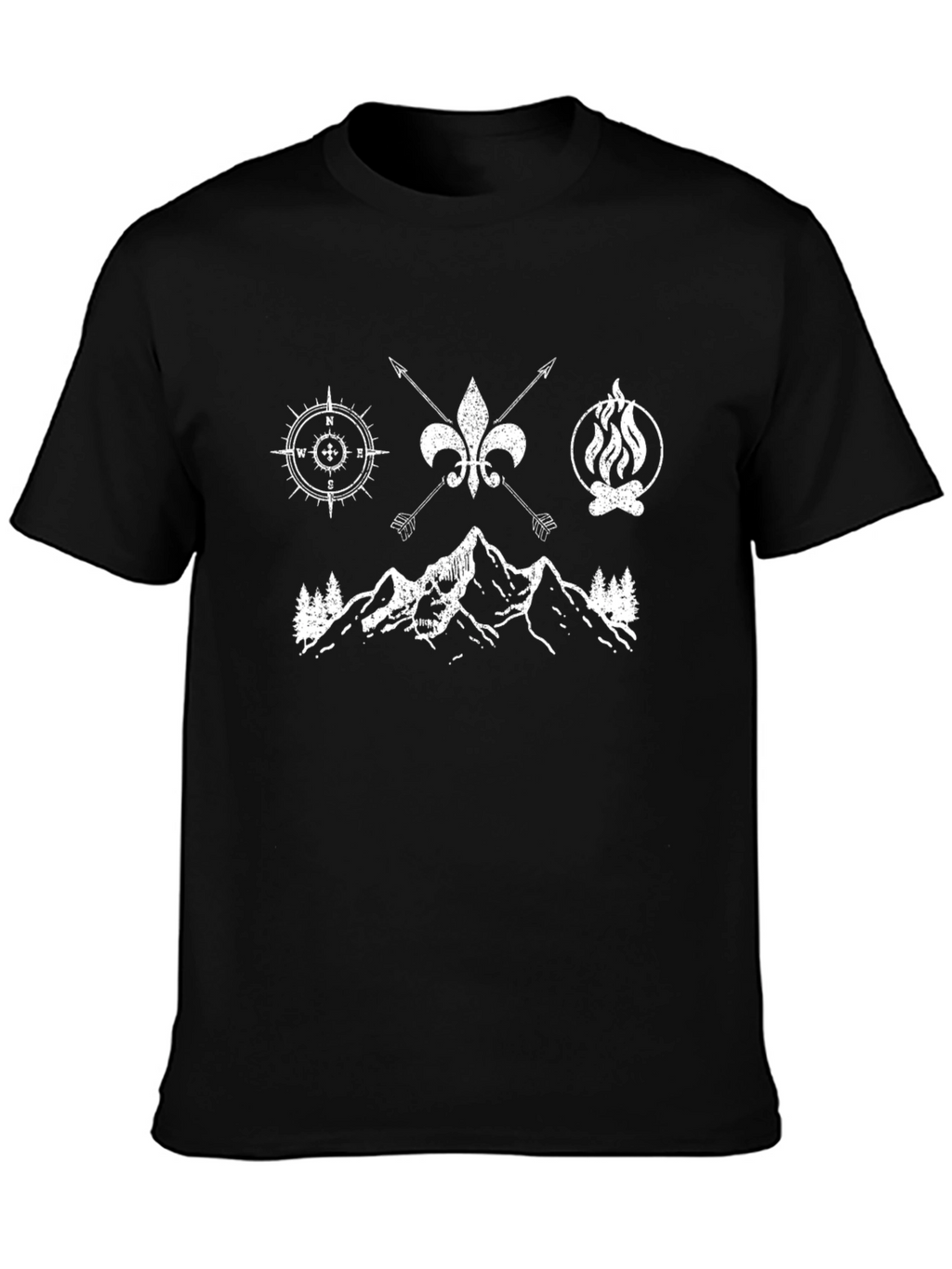 Black Camping Graphic Tee: Adventure Awaits