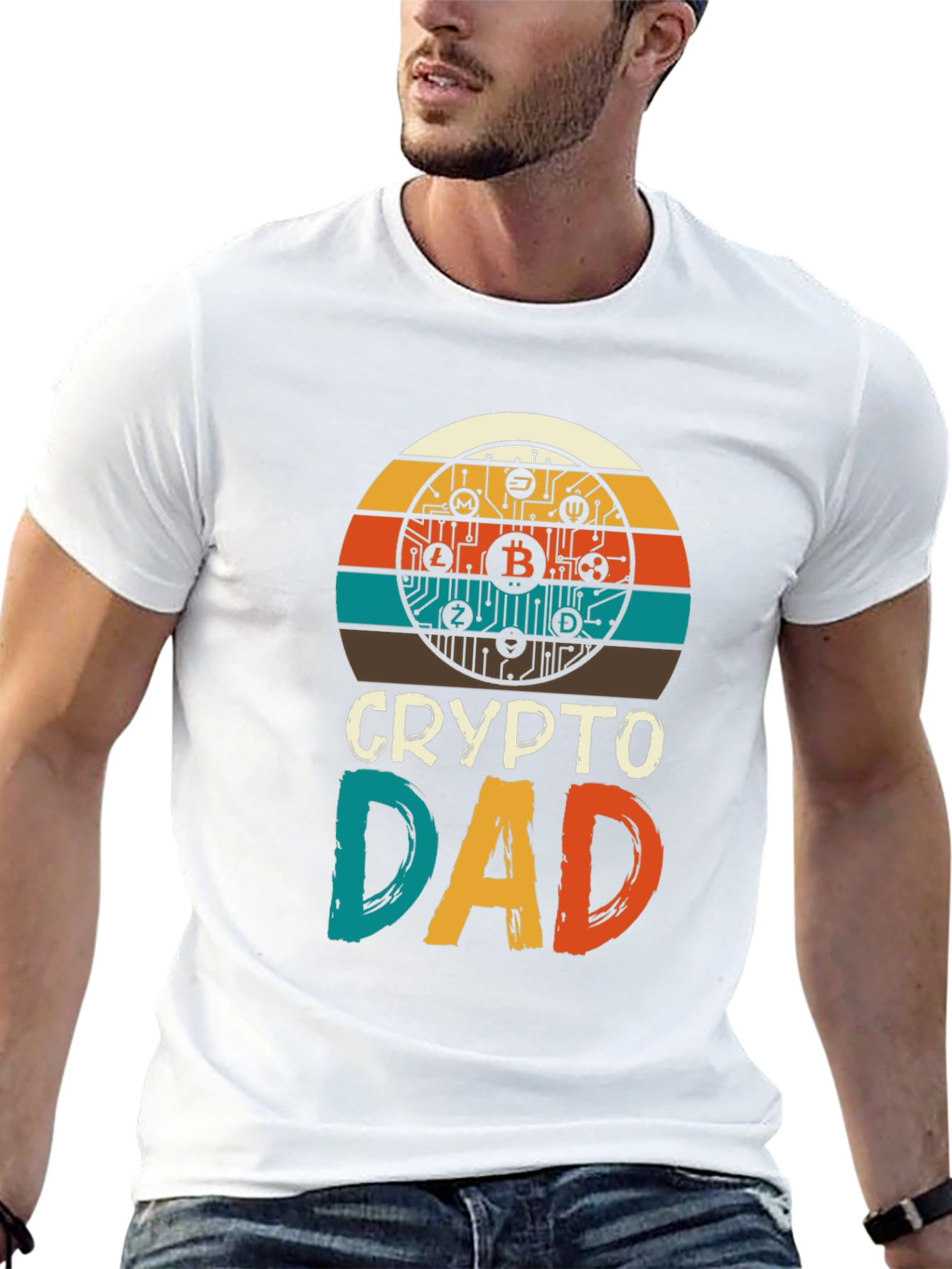 Crypto Dad Graphic Tee - Bitcoin Lover T-Shirt