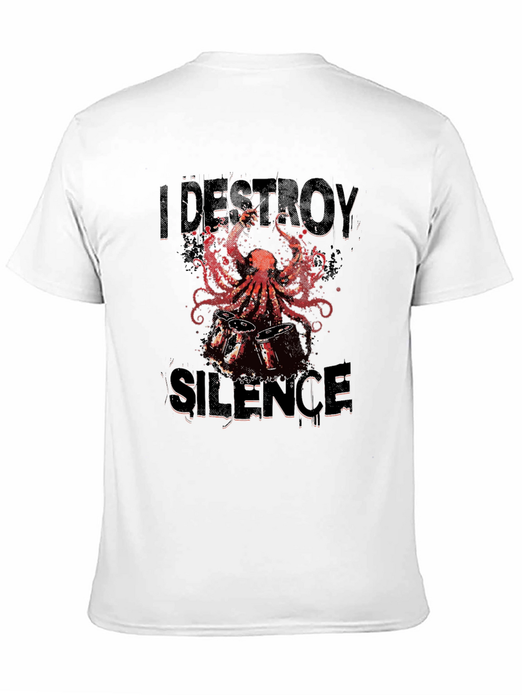 I Destroy Silence Octopus Drummer Graphic Tee