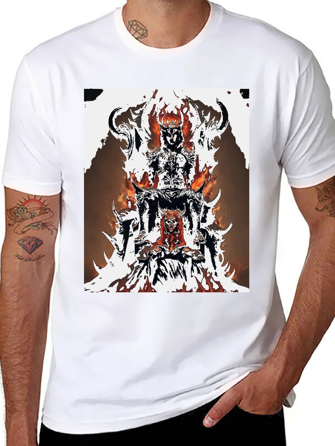 Fiery Throne Graphic Tee - Black Cotton Blend