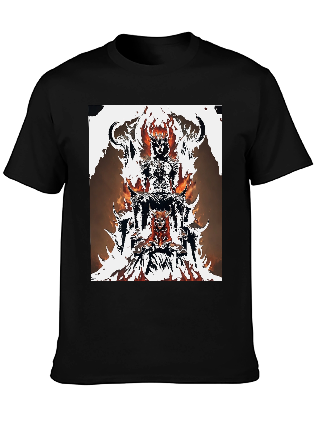 Fiery Throne Graphic Tee - Black Cotton Blend