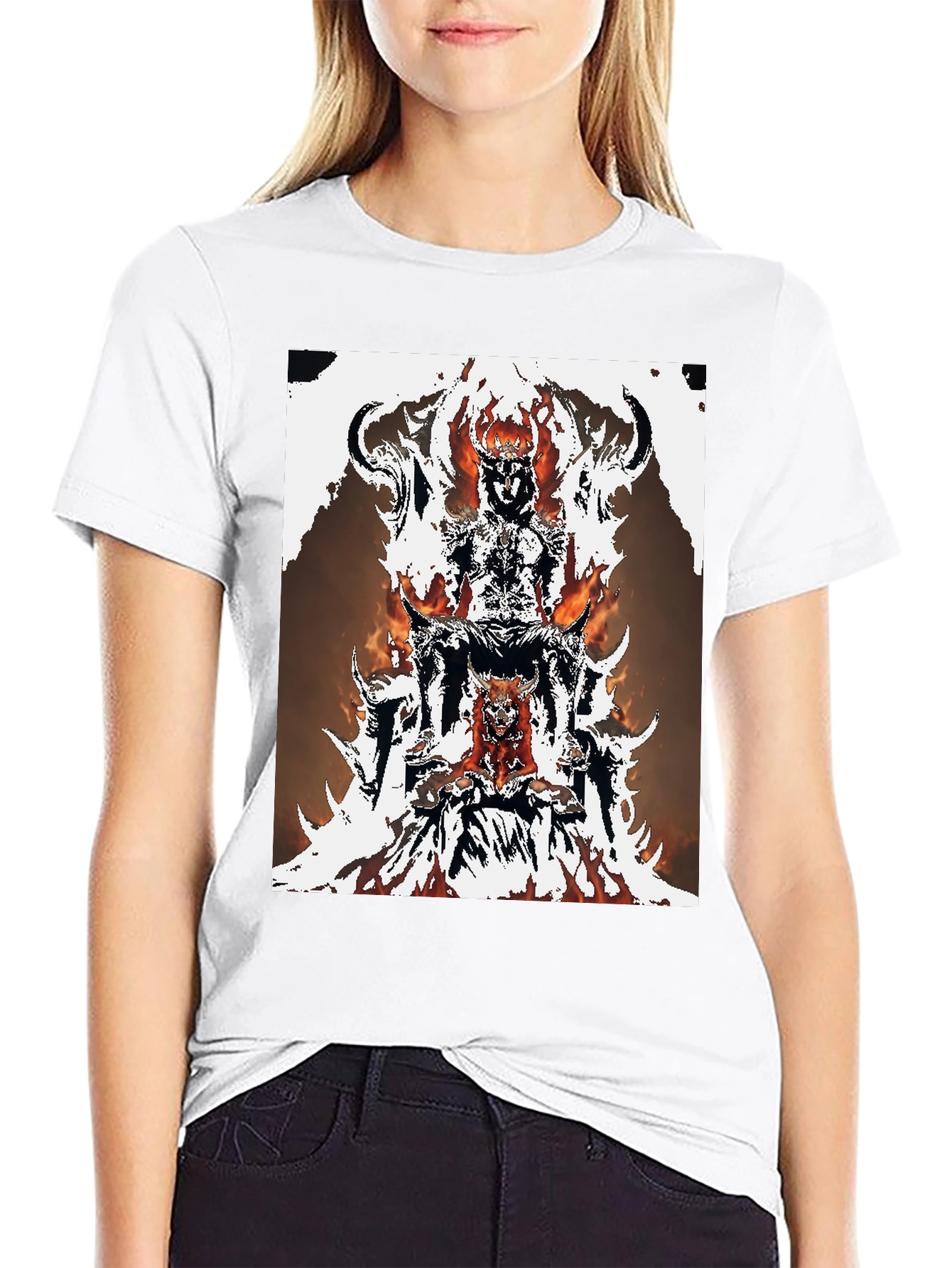 Fiery Throne Graphic Tee - Black Cotton Blend