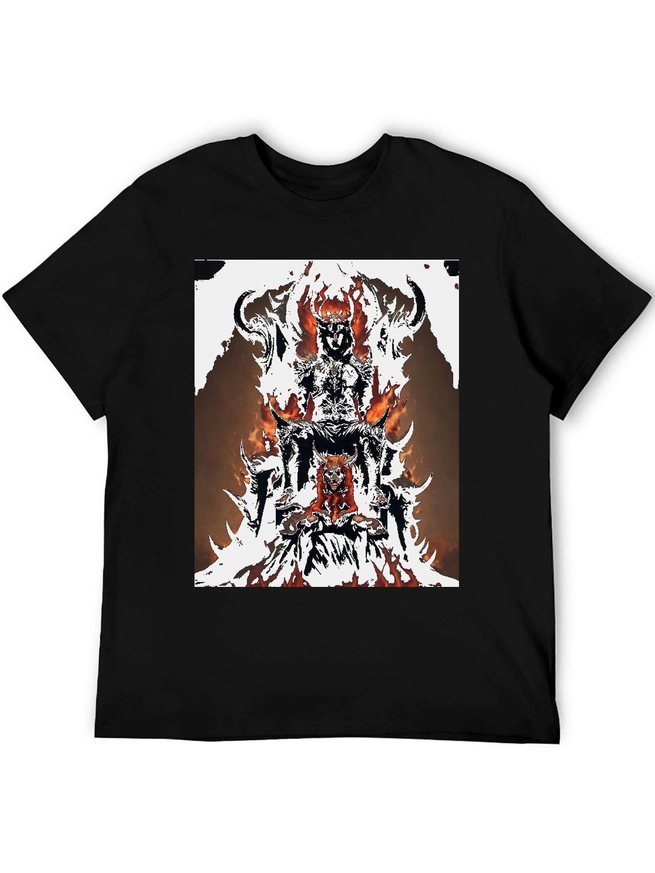Fiery Throne Graphic Tee - Black Cotton Blend