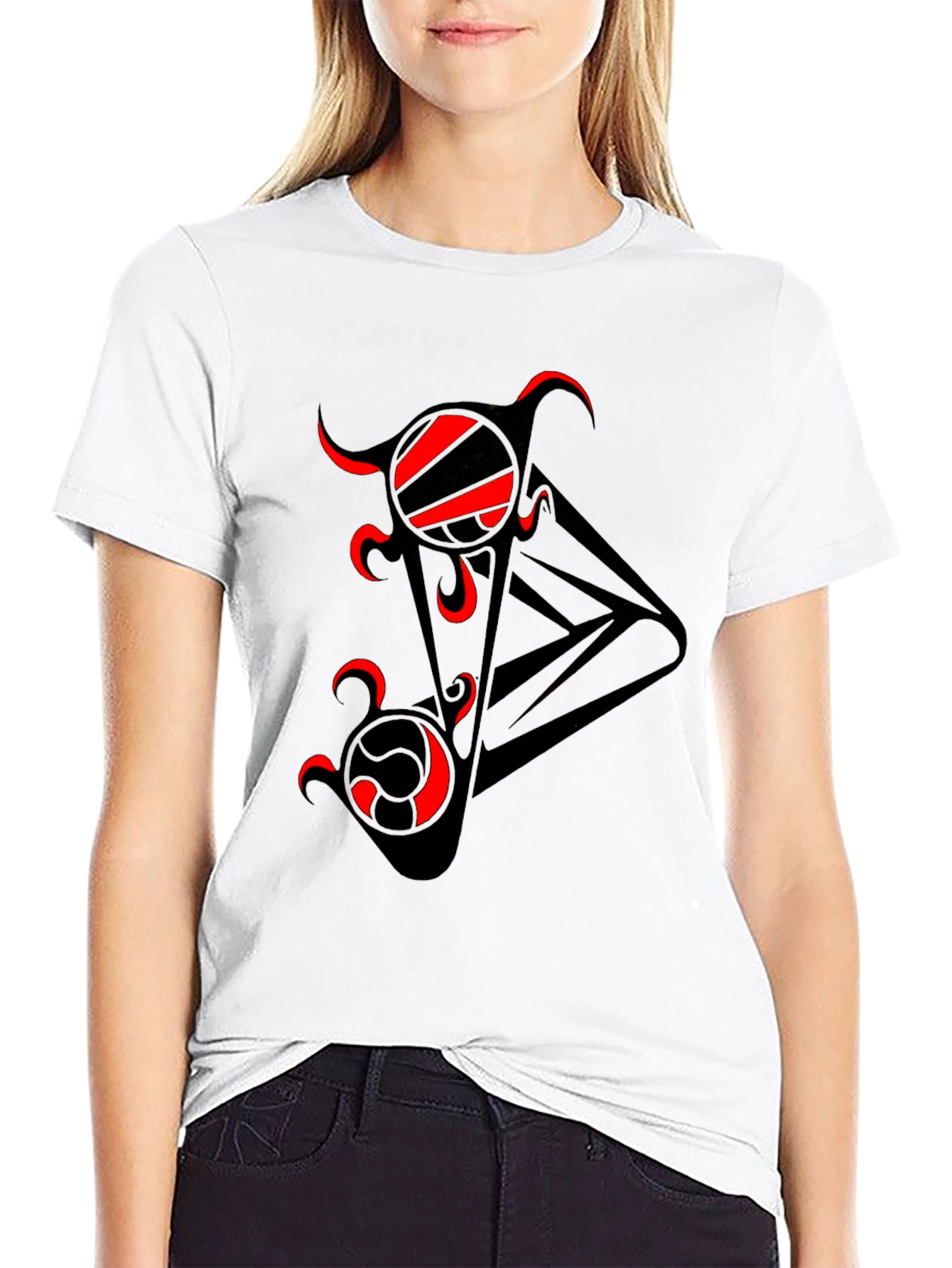Abstract Red & Black Graphic Tee
