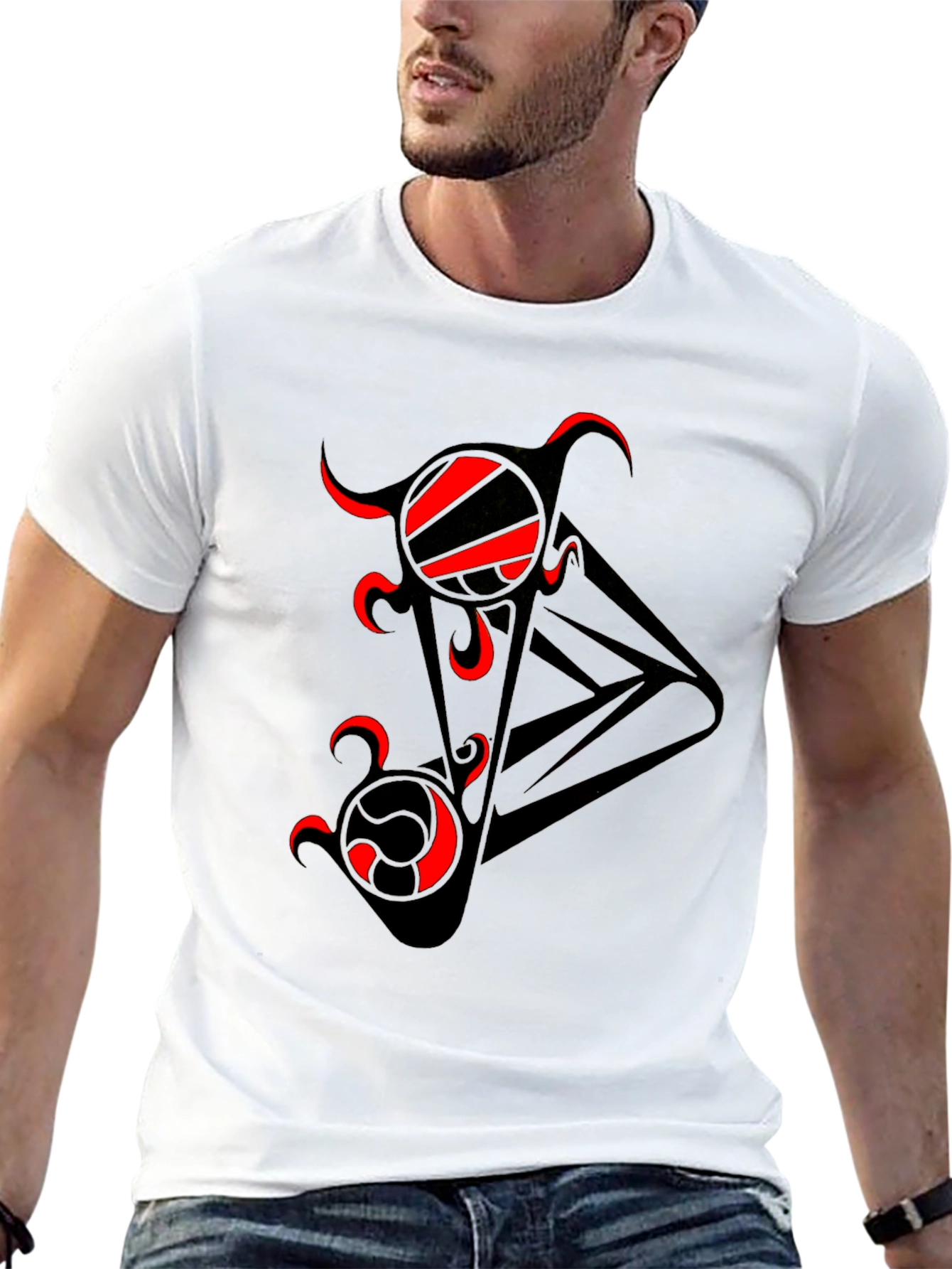 Abstract Red & Black Graphic Tee