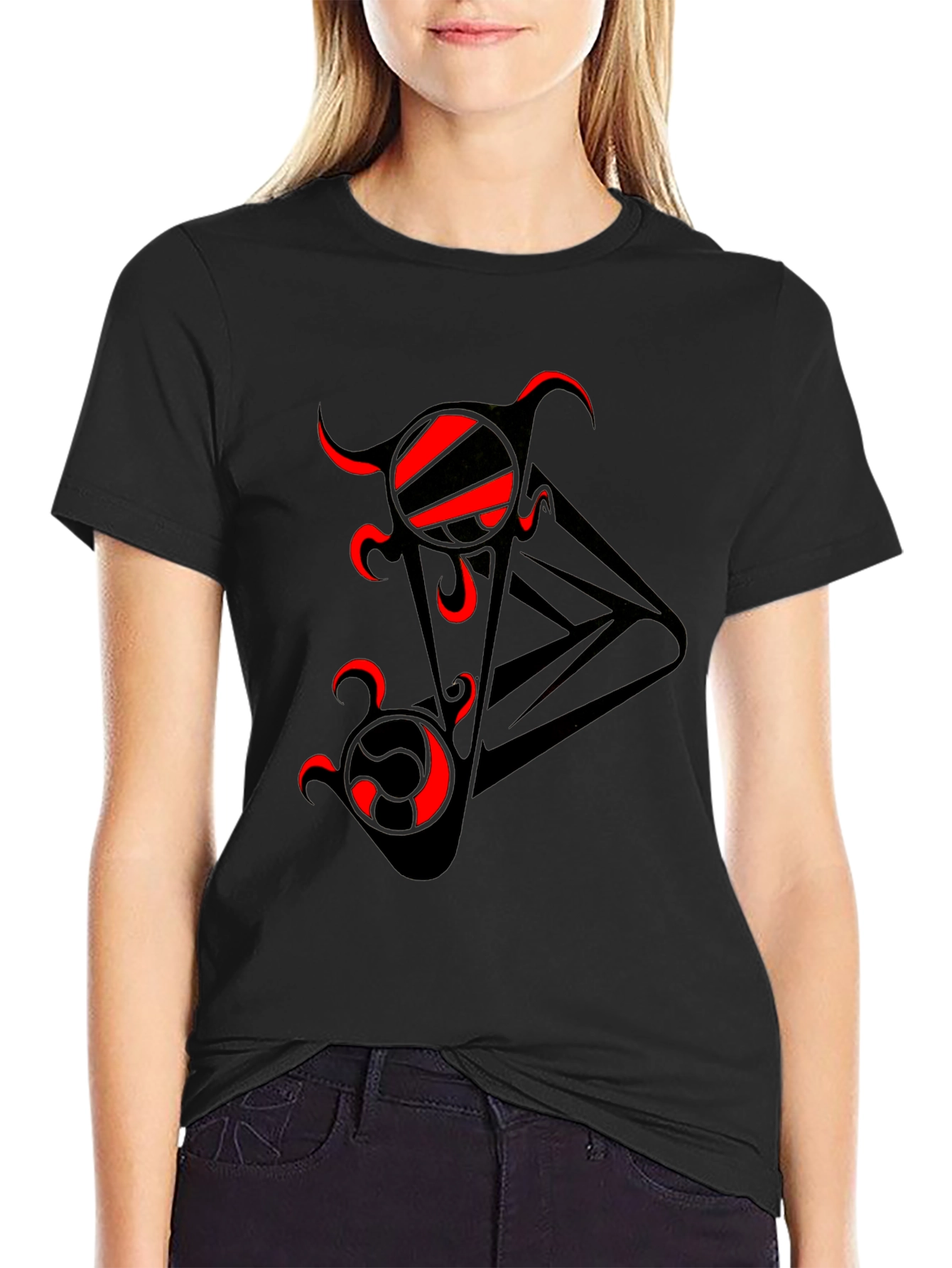 Abstract Red & Black Graphic Tee