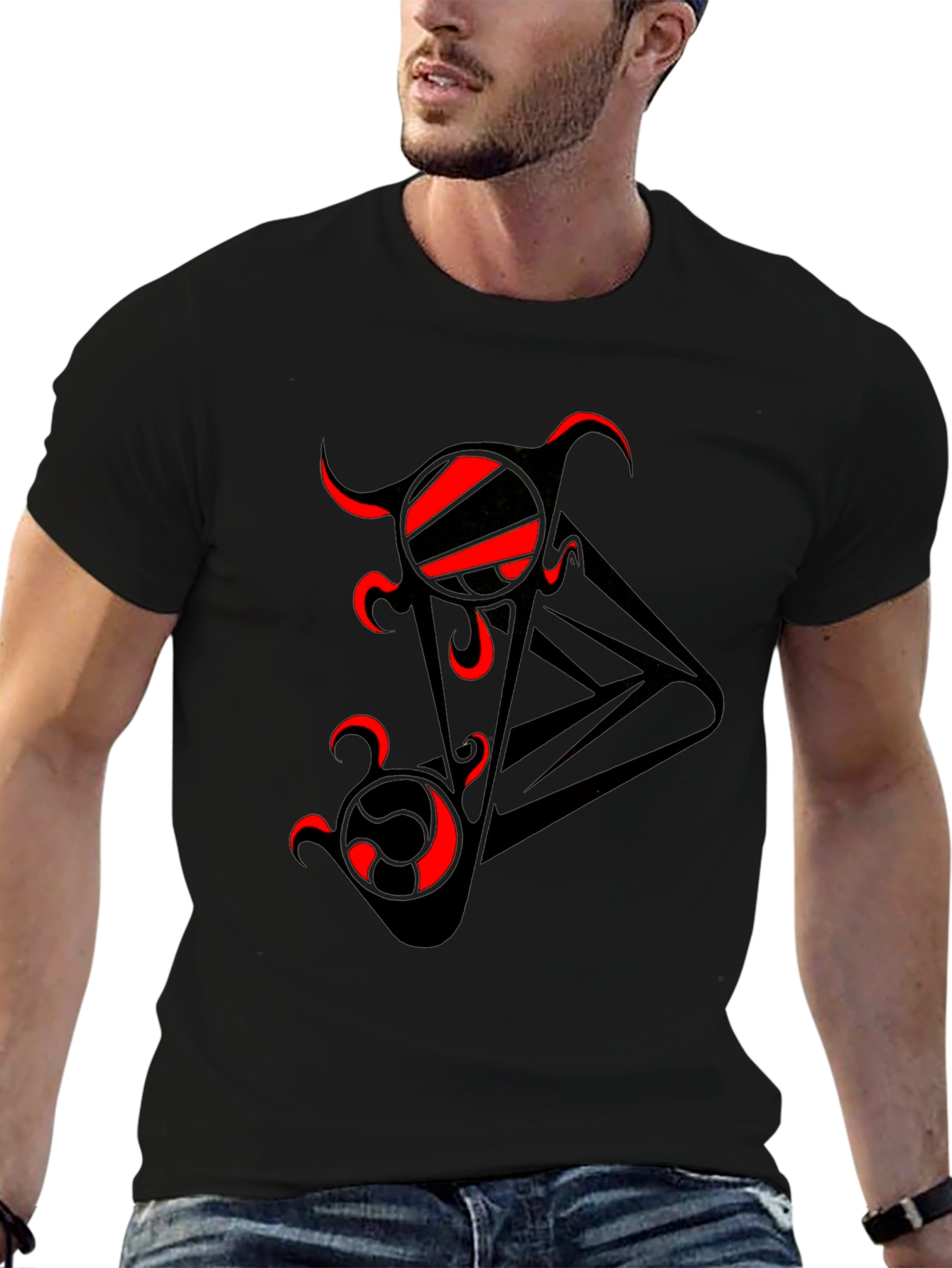 Abstract Red & Black Graphic Tee