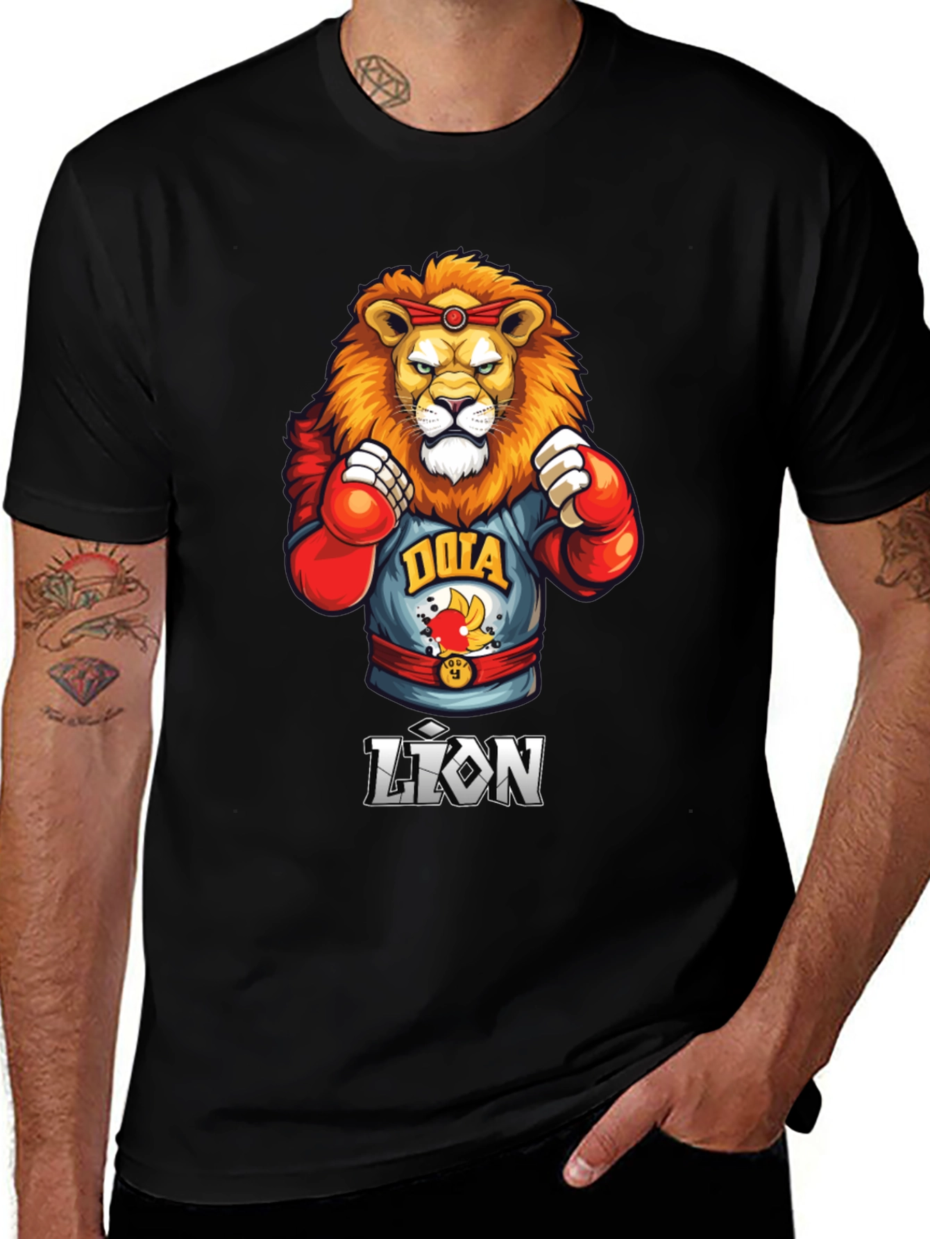 DOTA Lion Boxing T-Shirt - Black