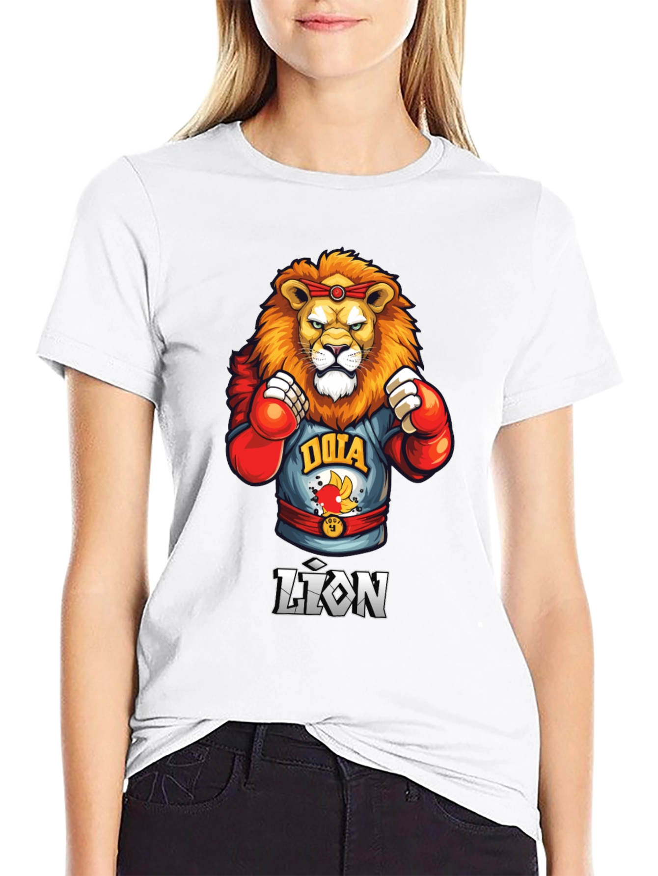 DOTA Lion Boxing T-Shirt - Black