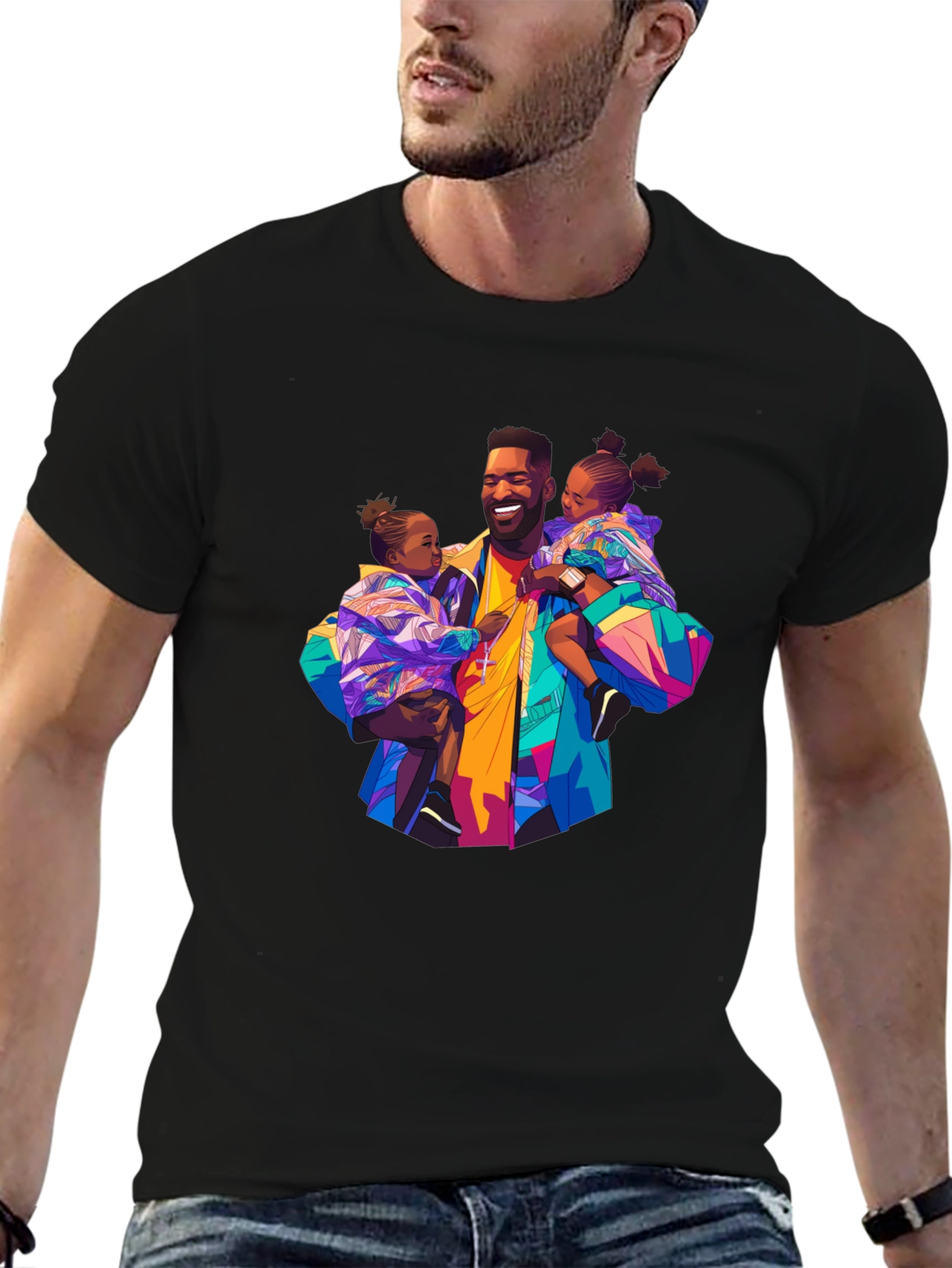 Dad and Daughters Graphic Tee - Stylish & Unique