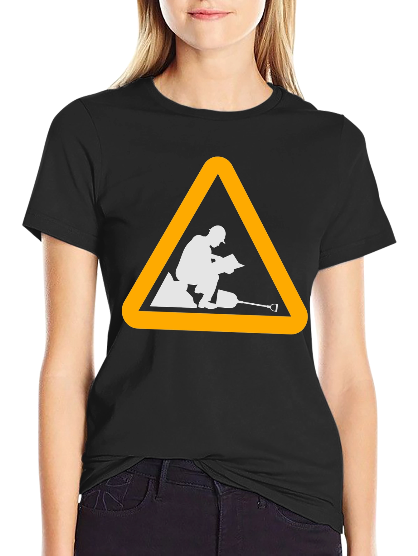 Construction Worker Triangle Graphic Tee